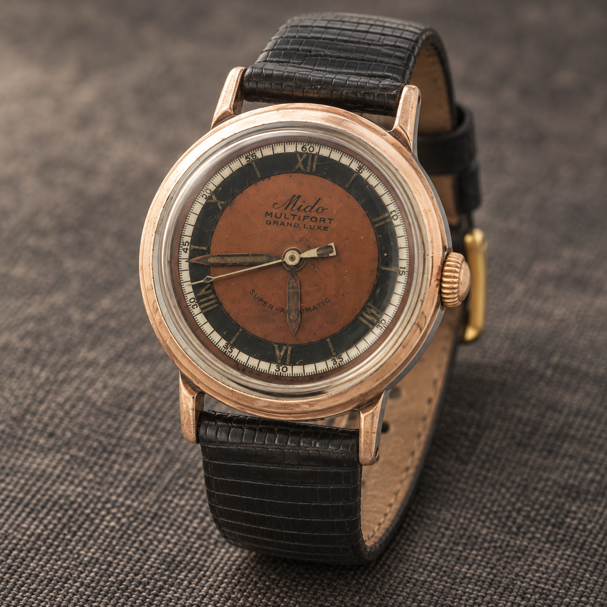 Estate Mido Multifort Grand Luxe Automatic, Ref. 220, Two-Tone Dial, Circa 1940s–1950s