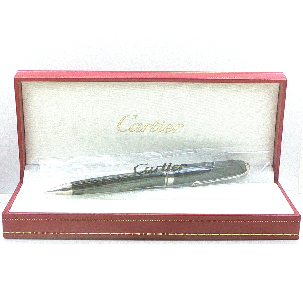 Estate Vintage 1990s Cartier Diabolo Platinum Finish 0.8mm Mechanical Pencil with Box & Papers
