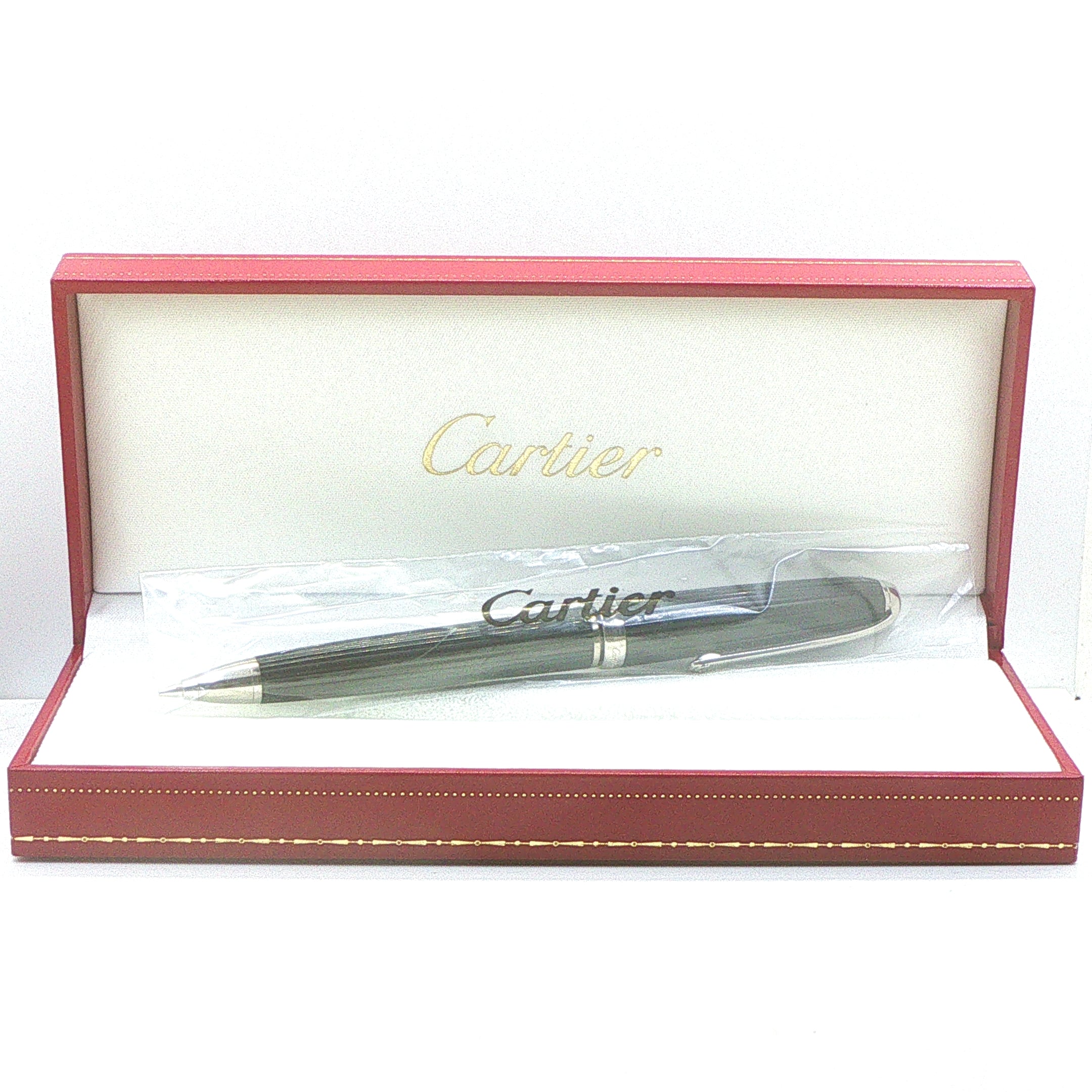 Estate Vintage 1990s Cartier Diabolo Platinum Finish 0.8mm Mechanical Pencil with Box & Papers