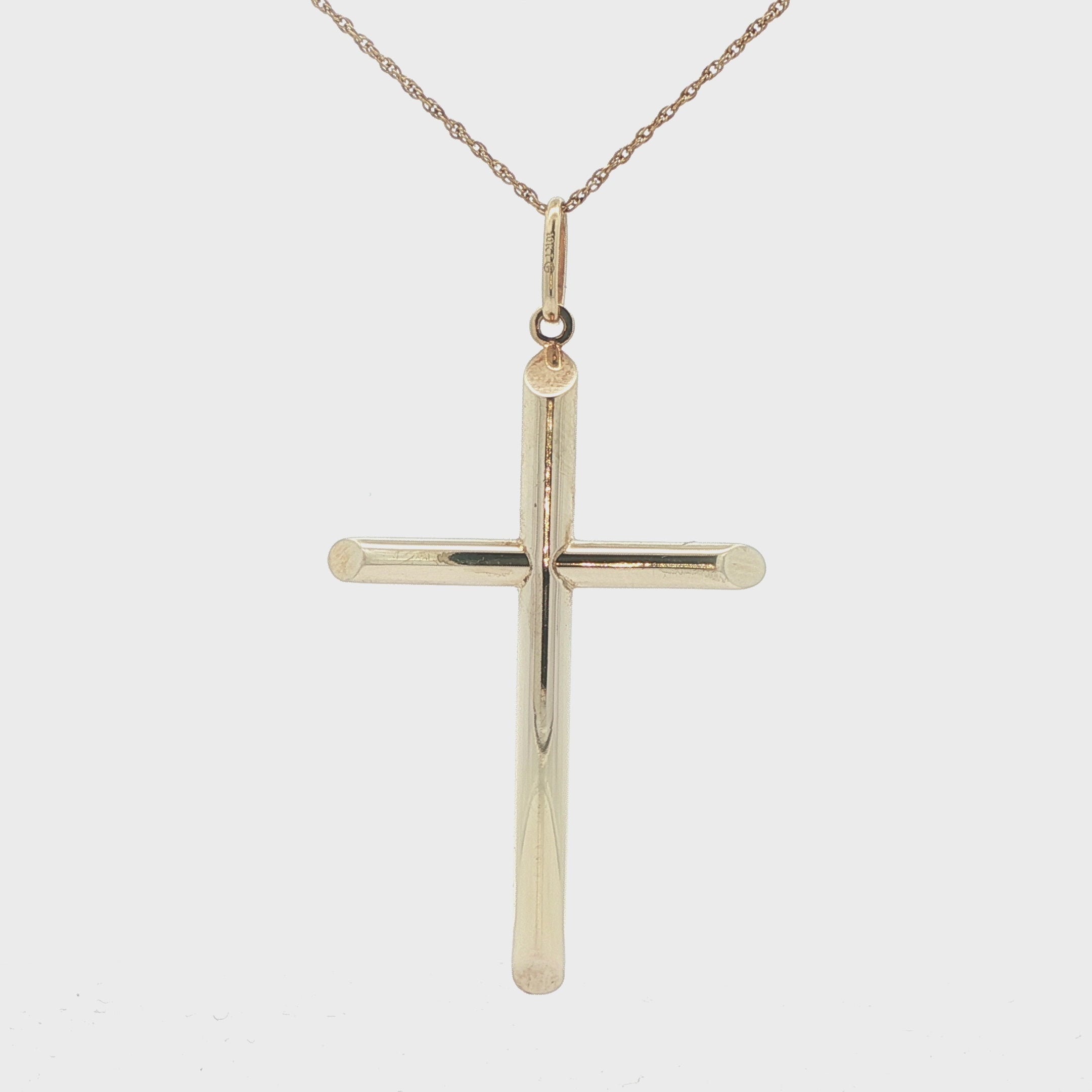 Vintage Estate 10K Yellow Gold Plain Cross Pendant