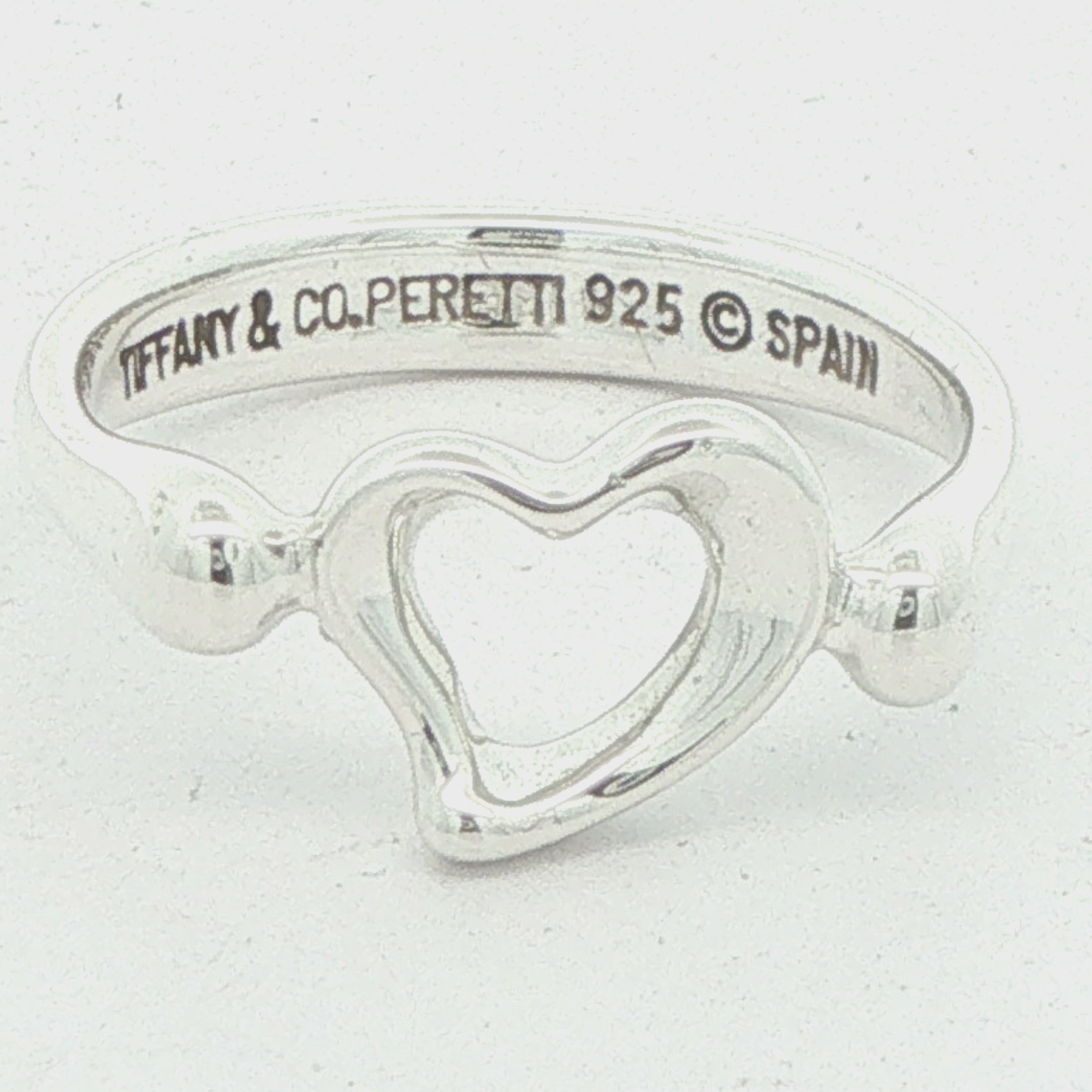 Vintage Tiffany & Co. Elsa Peretti Sterling Silver Open Heart Ring Size 5