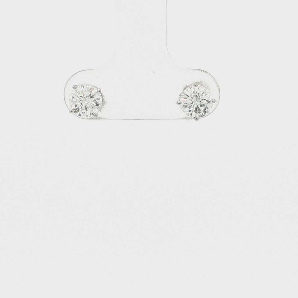 New 1/2 CTW (Approx.) Lab-Grown Diamond 14K White Gold VS Stud Earrings