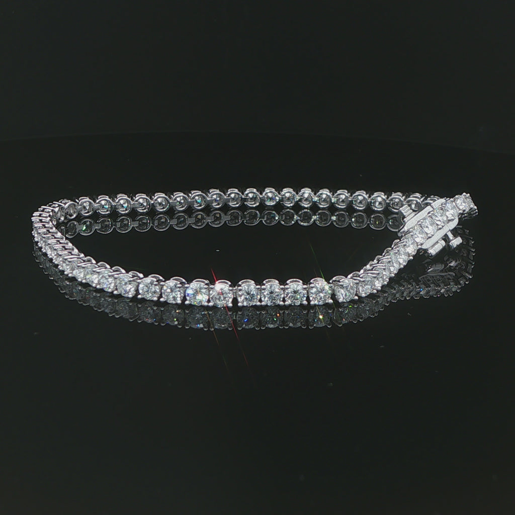 New Silver 5.00 CTW Lab-Grown Diamond Tennis Bracelet – 7 Inch