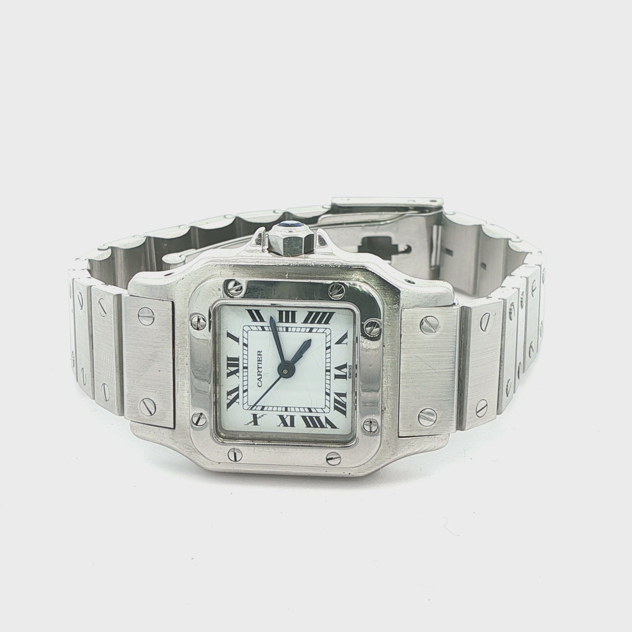 Vintage 1990s Cartier Santos Automatic Stainless Steel Watch | Swiss Made Estate Timepiece