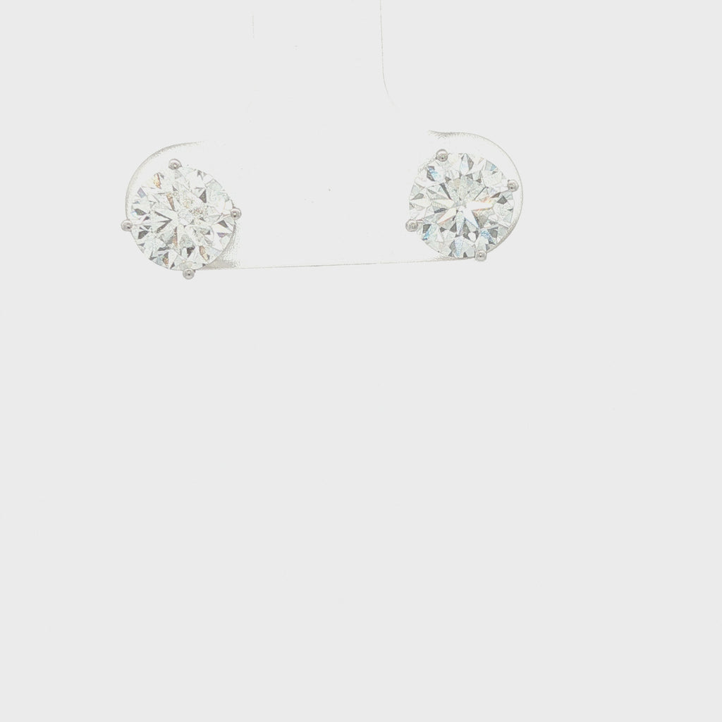New 2-ctw appx. Lab-Created Diamond 14K White Gold VS Stud Earrings (Color E-F)