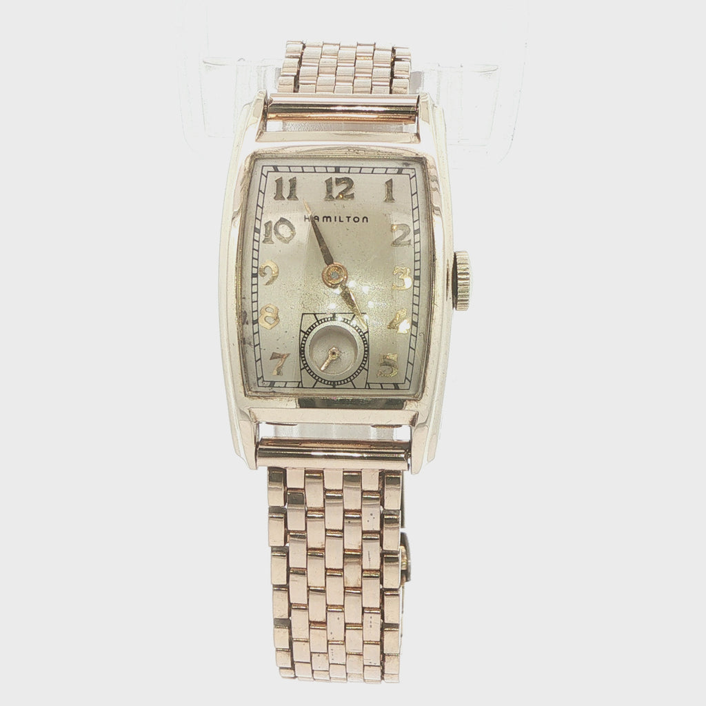 Hamilton Alan Circa 1946 10K Gold Filled Vintage Wrist Watch with Box, Papers & Gold Filled Bracelet