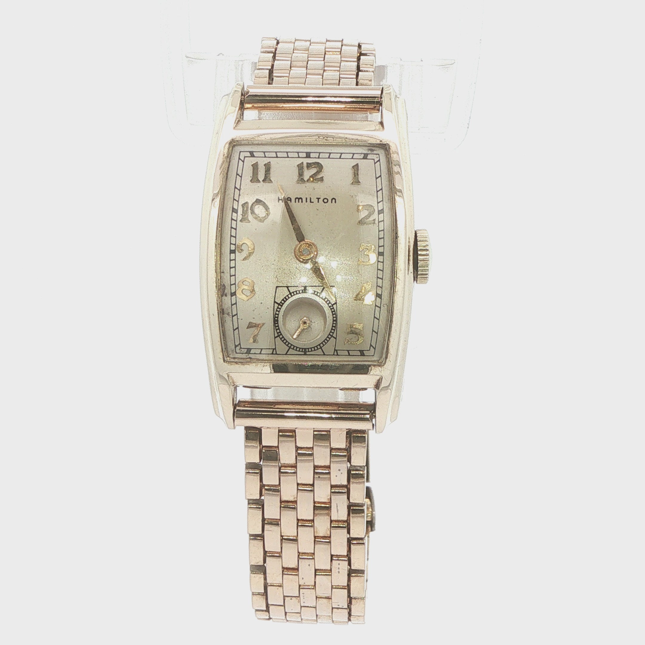 Hamilton Alan Circa 1946 10K Gold Filled Vintage Wrist Watch with Box, Papers & Gold Filled Bracelet