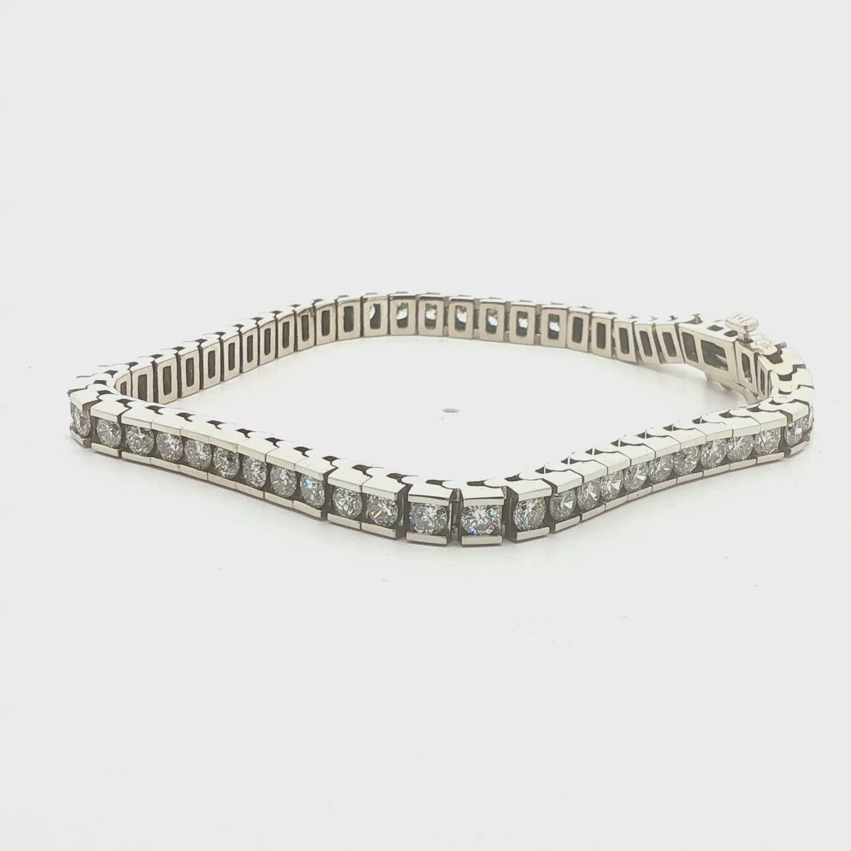 Estate 14K White Gold Natural Diamond Tennis Bracelet – Approx. 6 CTW, 6.5-Inch Wrist Fit