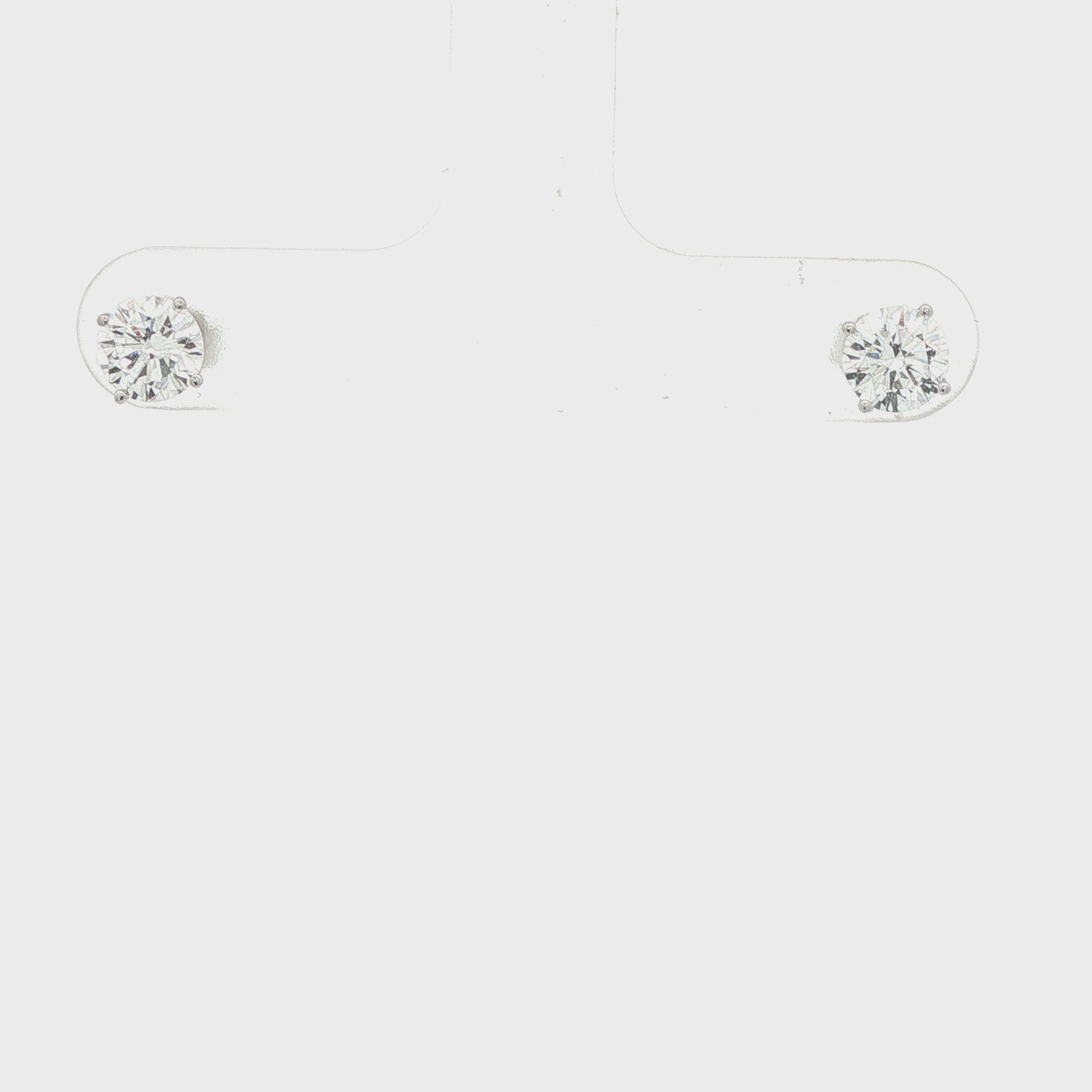 14K White Gold Lab Grown Diamond Stud Earrings 2 CTW VS