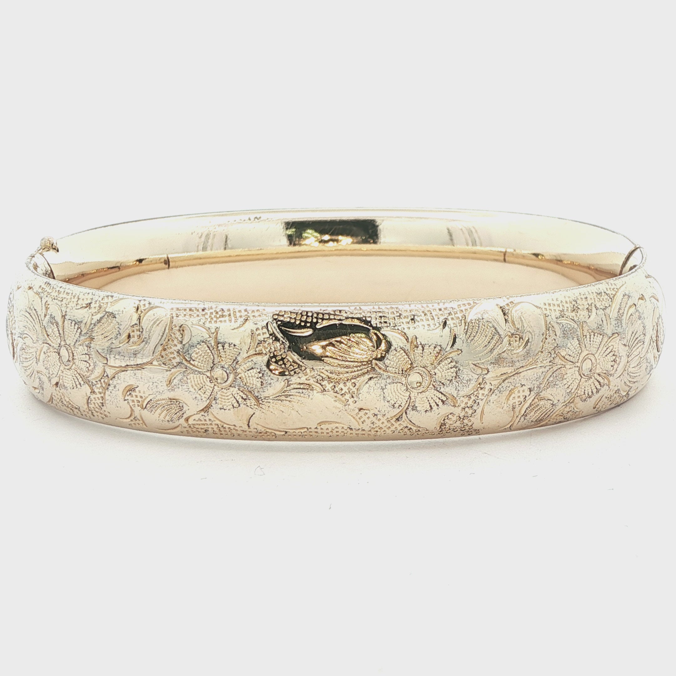 Gold Filled 1960s Vintage Floral bangle