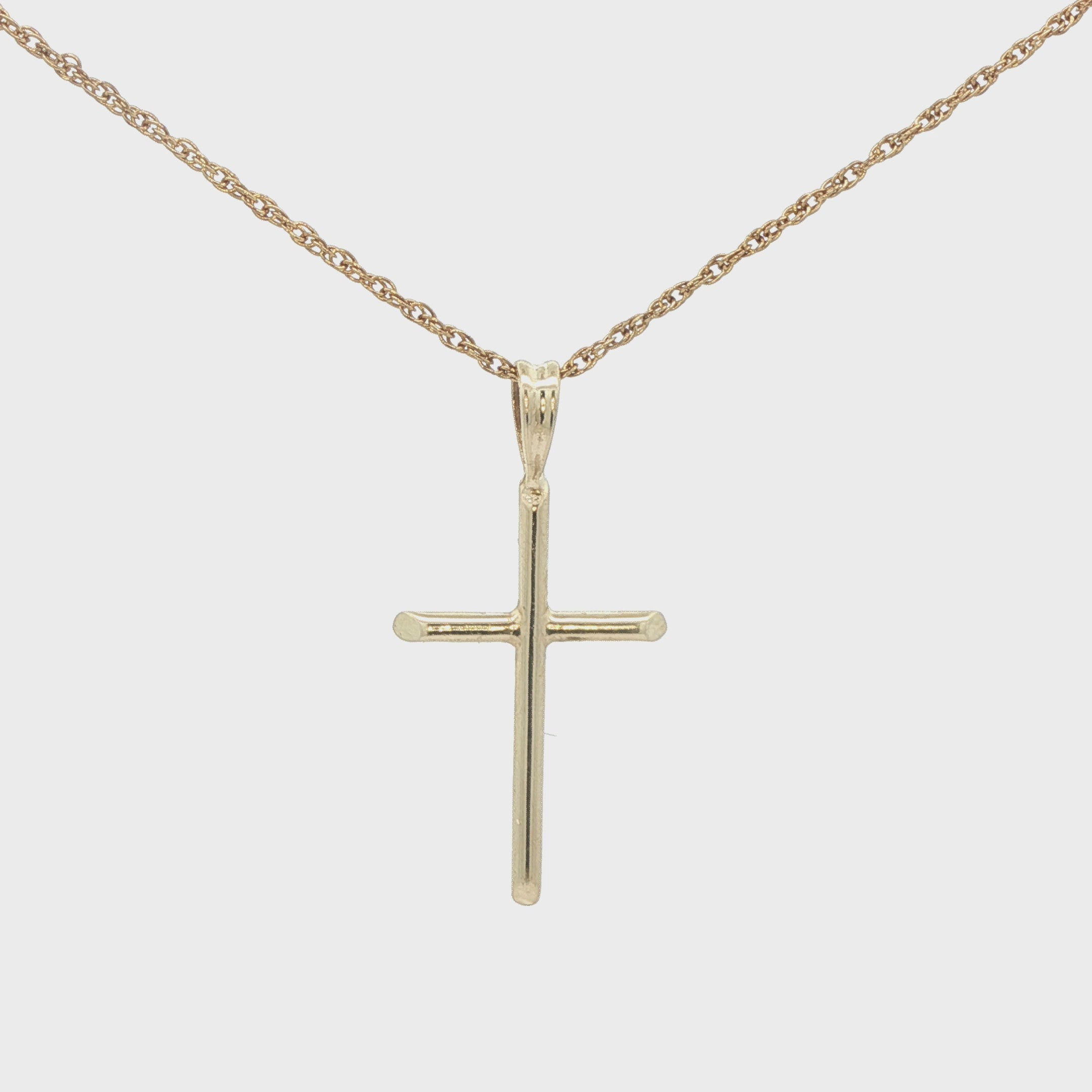 14K Yellow Gold Cross Pendant - Vintage Estate Jewelry
