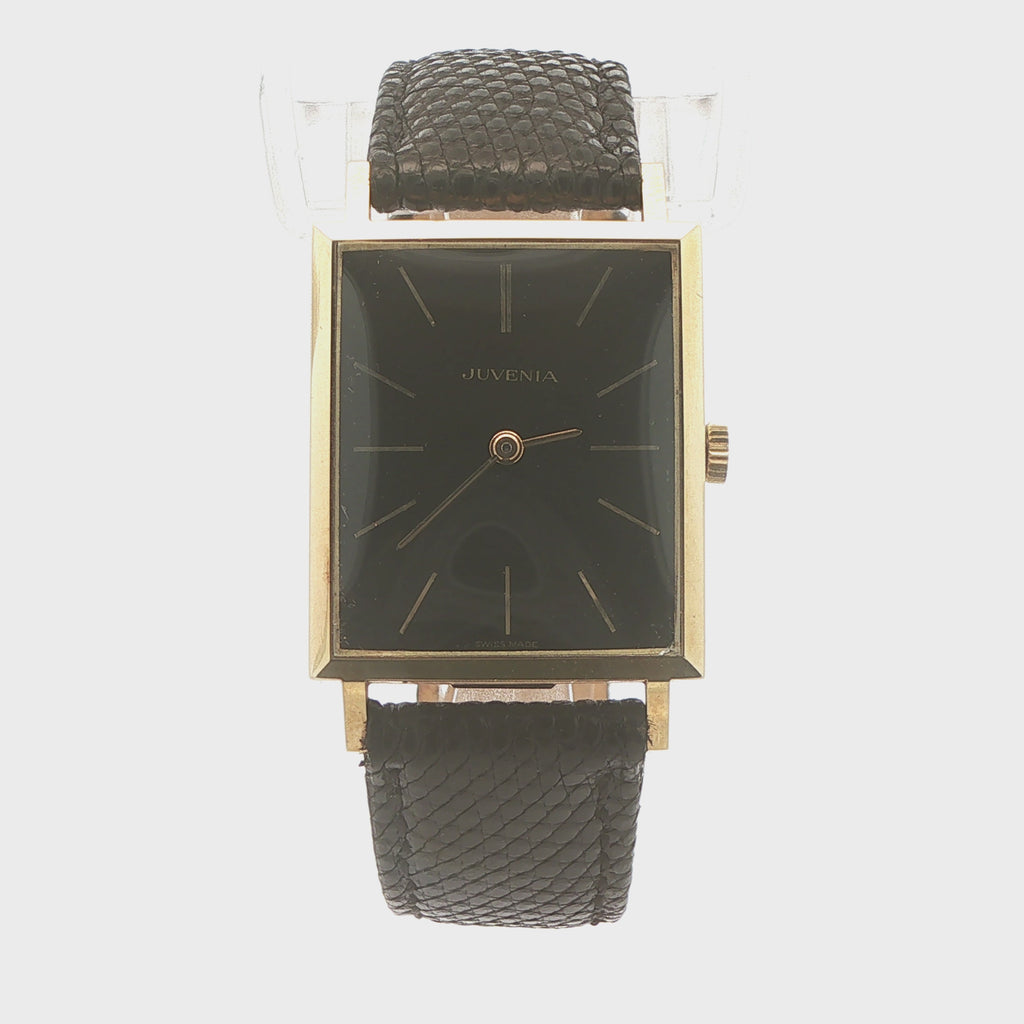 Vintage Circa 1960s Estate Juvenia 18K Yellow Gold Cal. 602 Manual-Wind 29mm Watch