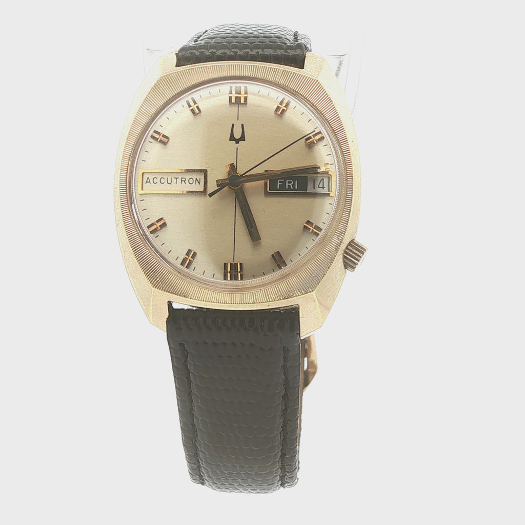Estate 1976 Bulova Accutron Day-Date "Tuning Fork" Watch, Ref. 2182 — State Farm Presentation