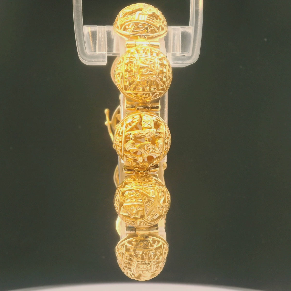 Gold Carved Dome Bracelet