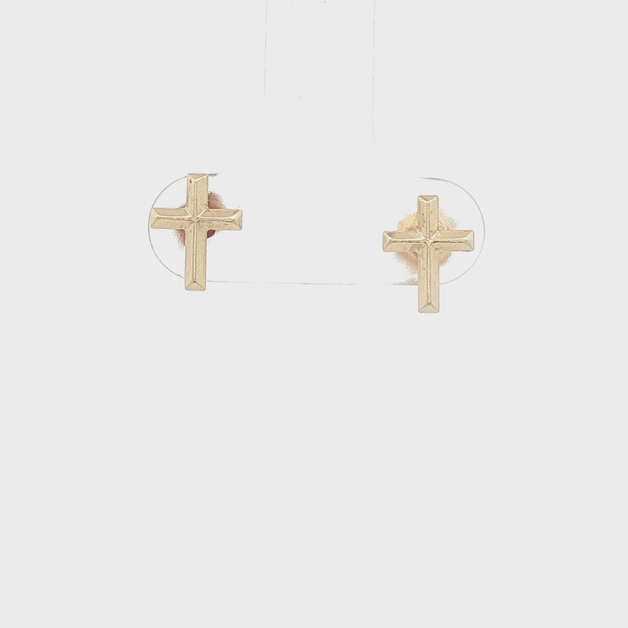 Estate 14K Yellow Gold Cross Stud Earrings
