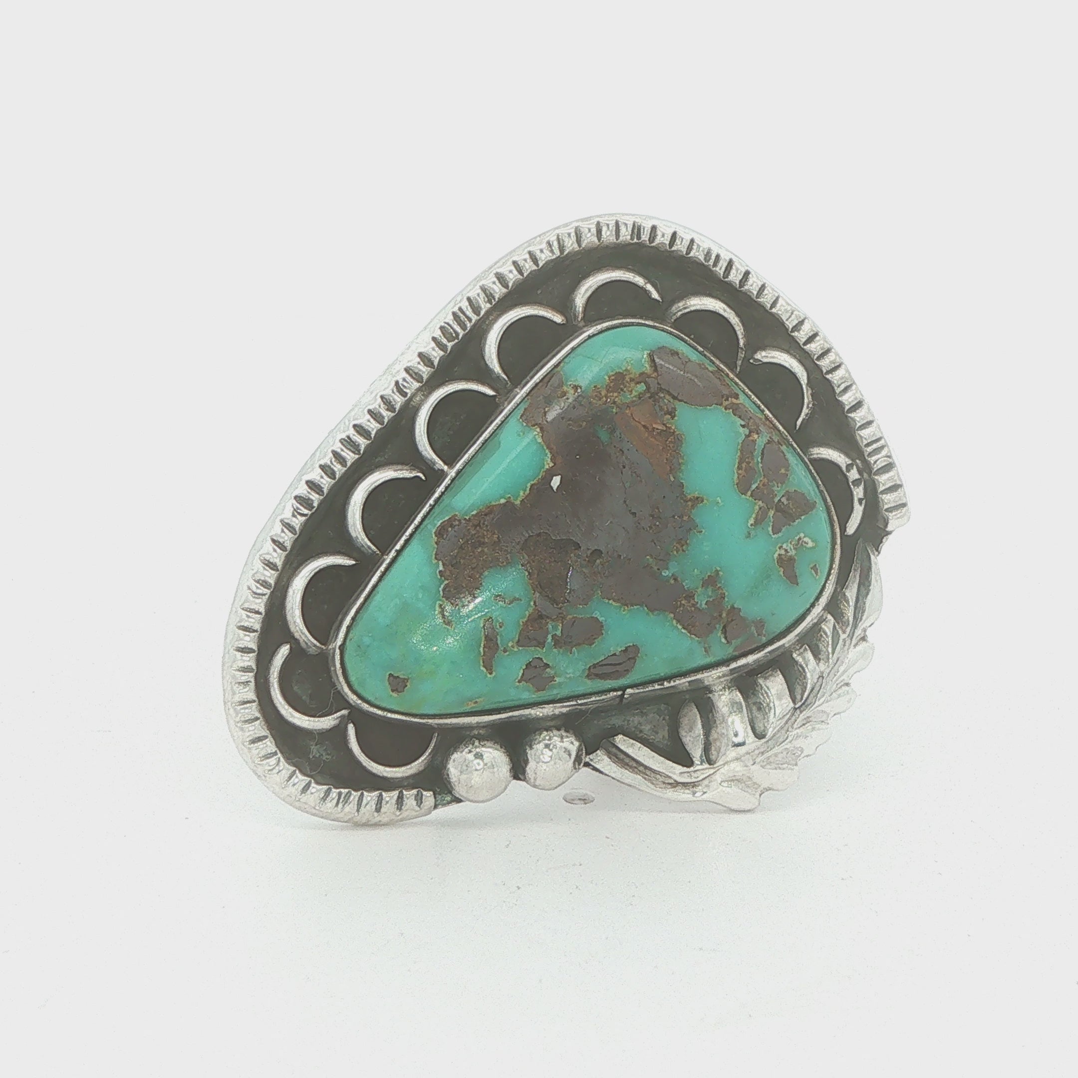 Vintage Estate Turquoise Large Statement Ring Size 7 – 34mm
