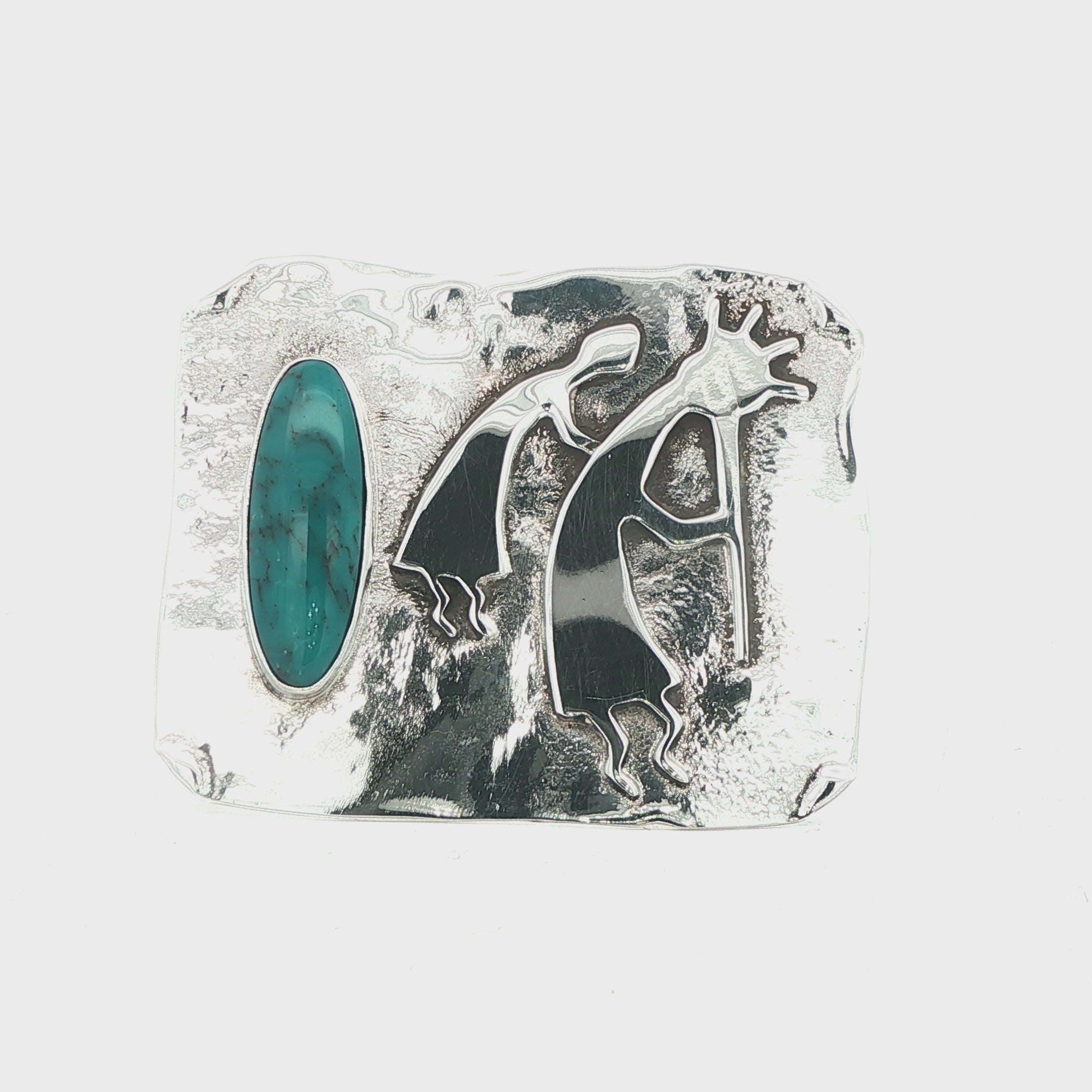 Turquoise Kokopelli Brooch