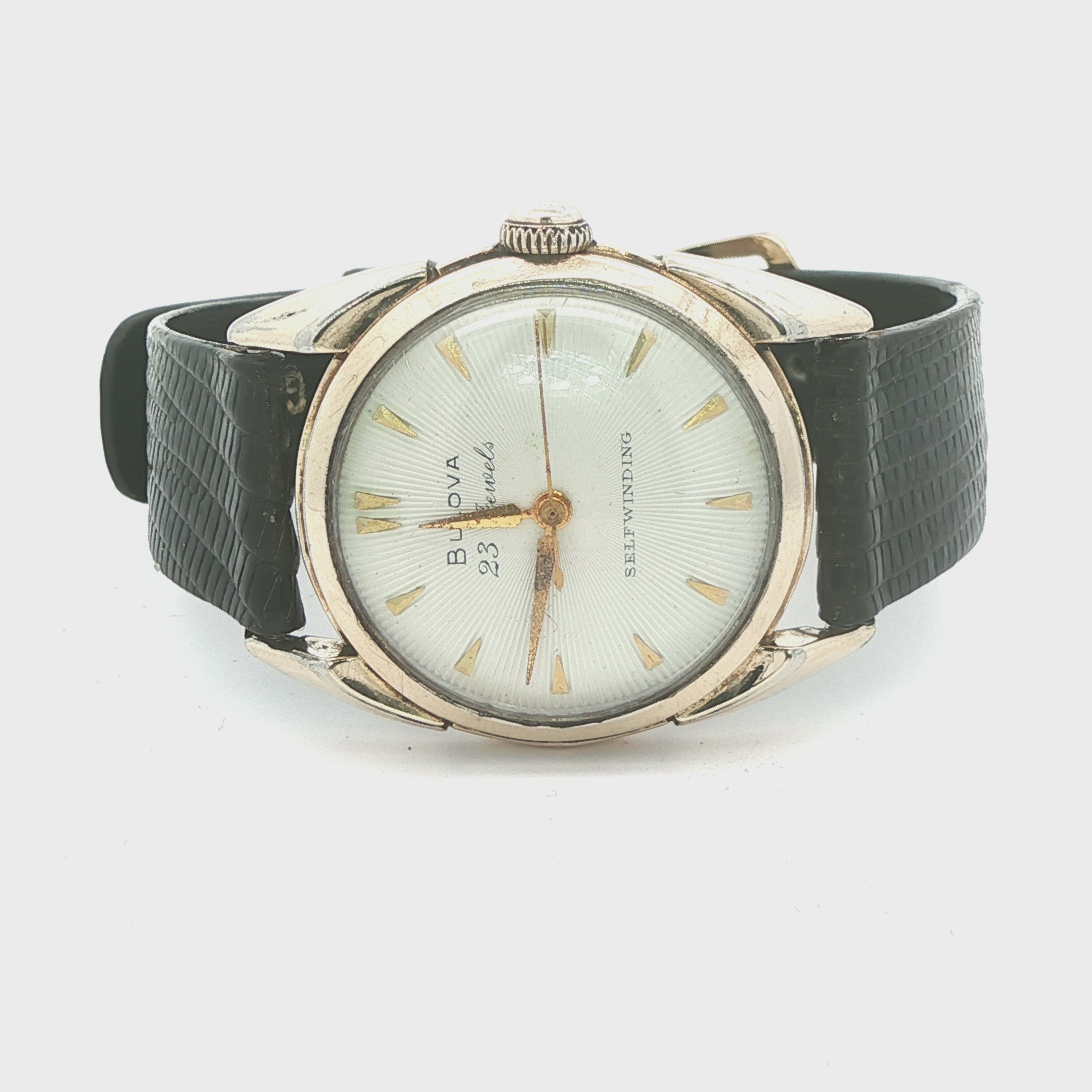 Estate Vintage 1950s Bulova 23 Jewels Self-Winding Watch | Silver