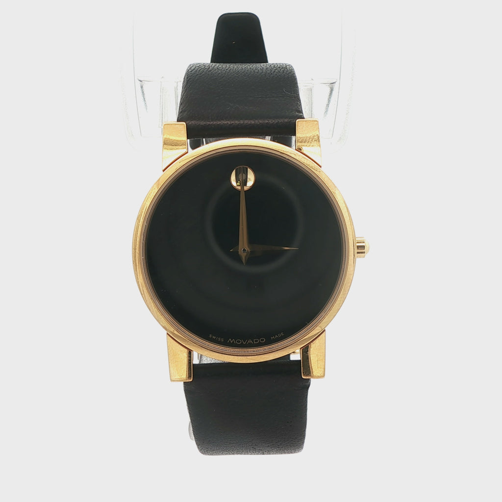 Estate Yellow Gold Plated Movado Museum Classic