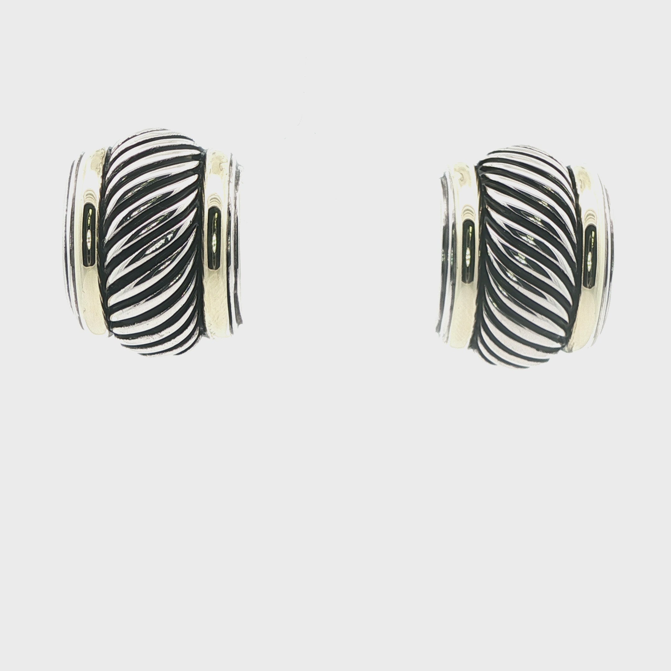14k Yellow Gold with Sterling Silver David Yurman Twisted Stud Earrings