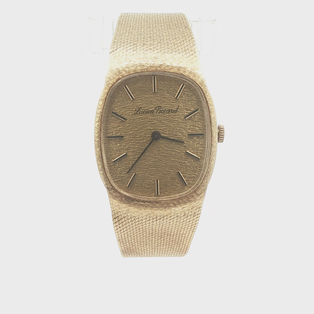 1970s Estate Lucien Piccard 14K Yellow Gold Case Manual-Wind Watch
