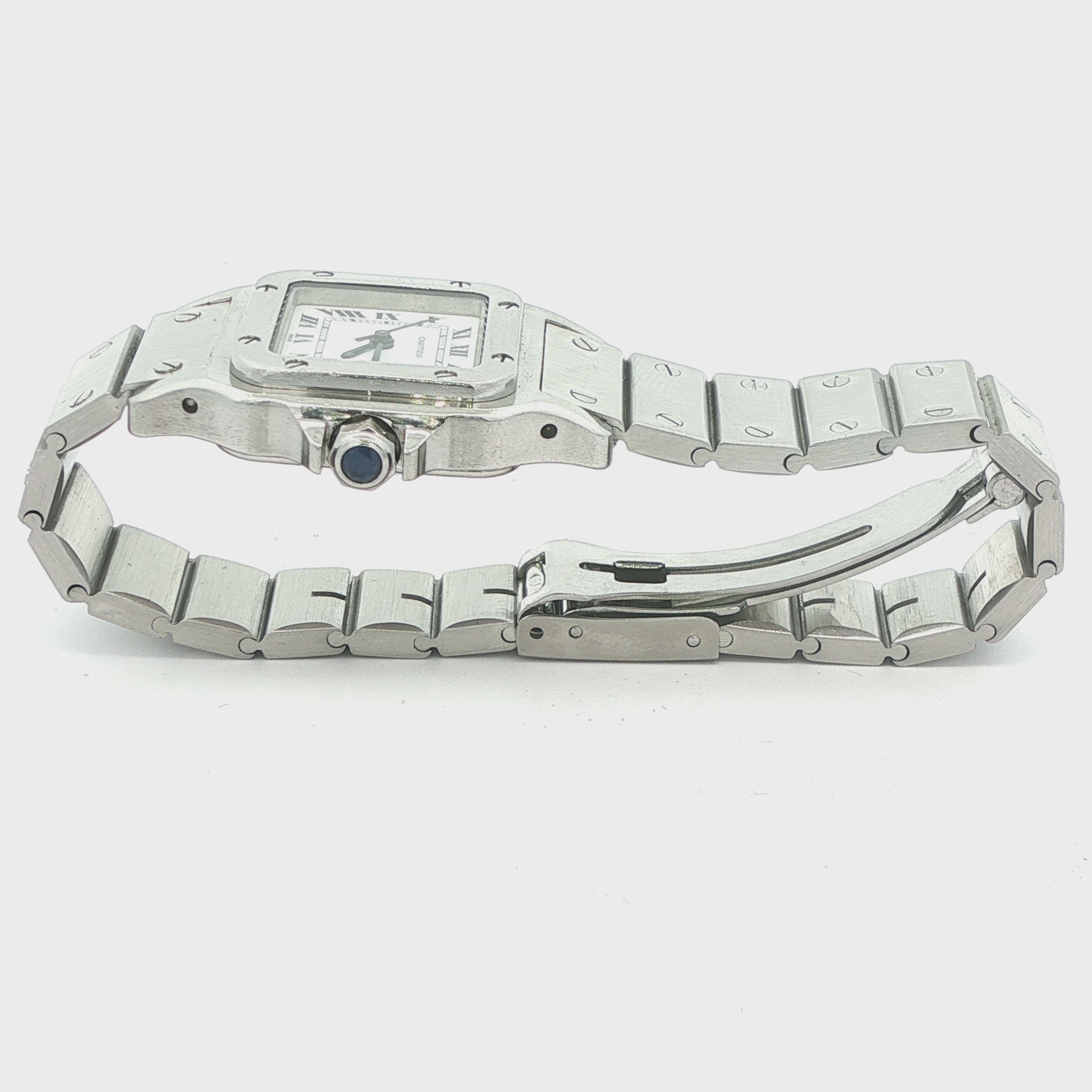 Vintage 1990s Cartier Santos Automatic Stainless Steel Watch | Swiss Made Estate Timepiece
