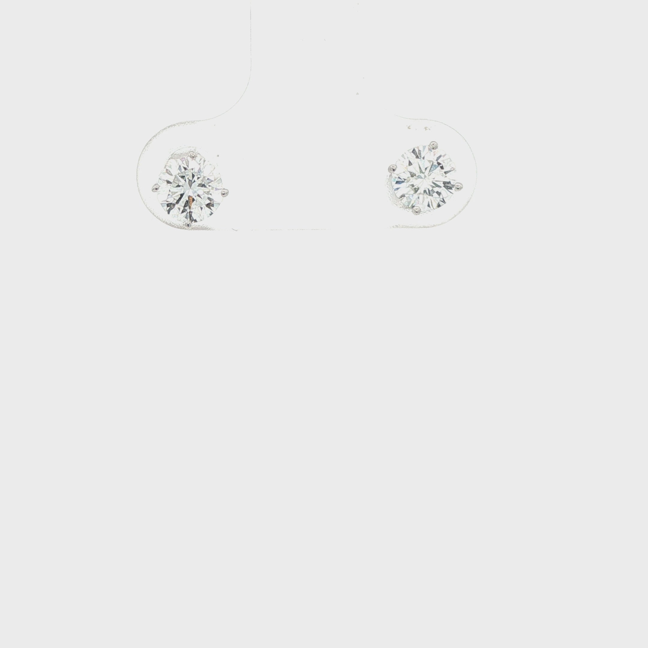 14K White Gold Round Cut Lab-Grown Diamond Earrings - 0.77 ctw VS Clarity
