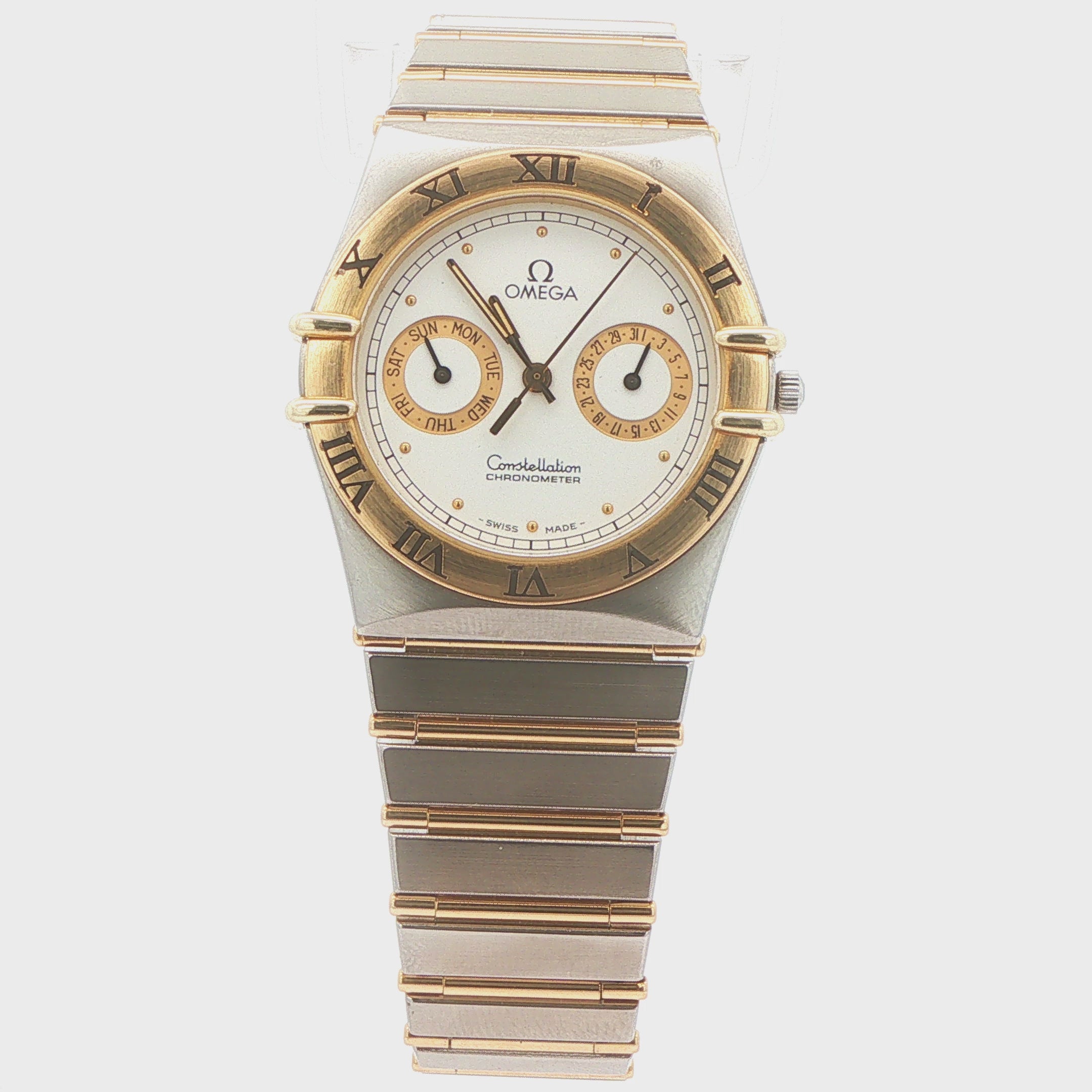 Estate Omega Constellation Manhattan Day-Date Chronometer, Ref. 398.0869, Two-Tone, Circa 1984–1988