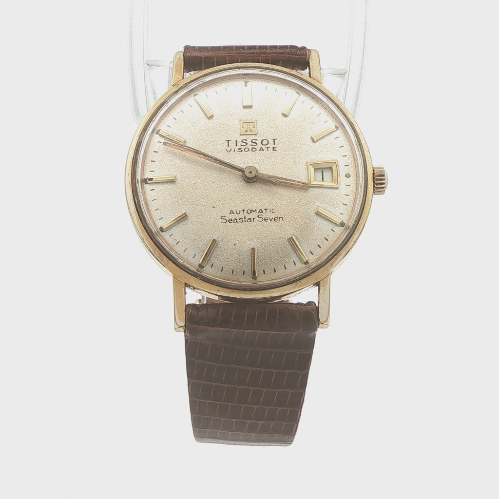 Vintage Circa 1960s Tissot Visodate Seastar Seven Automatic Gold-Filled 33mm Estate Watch