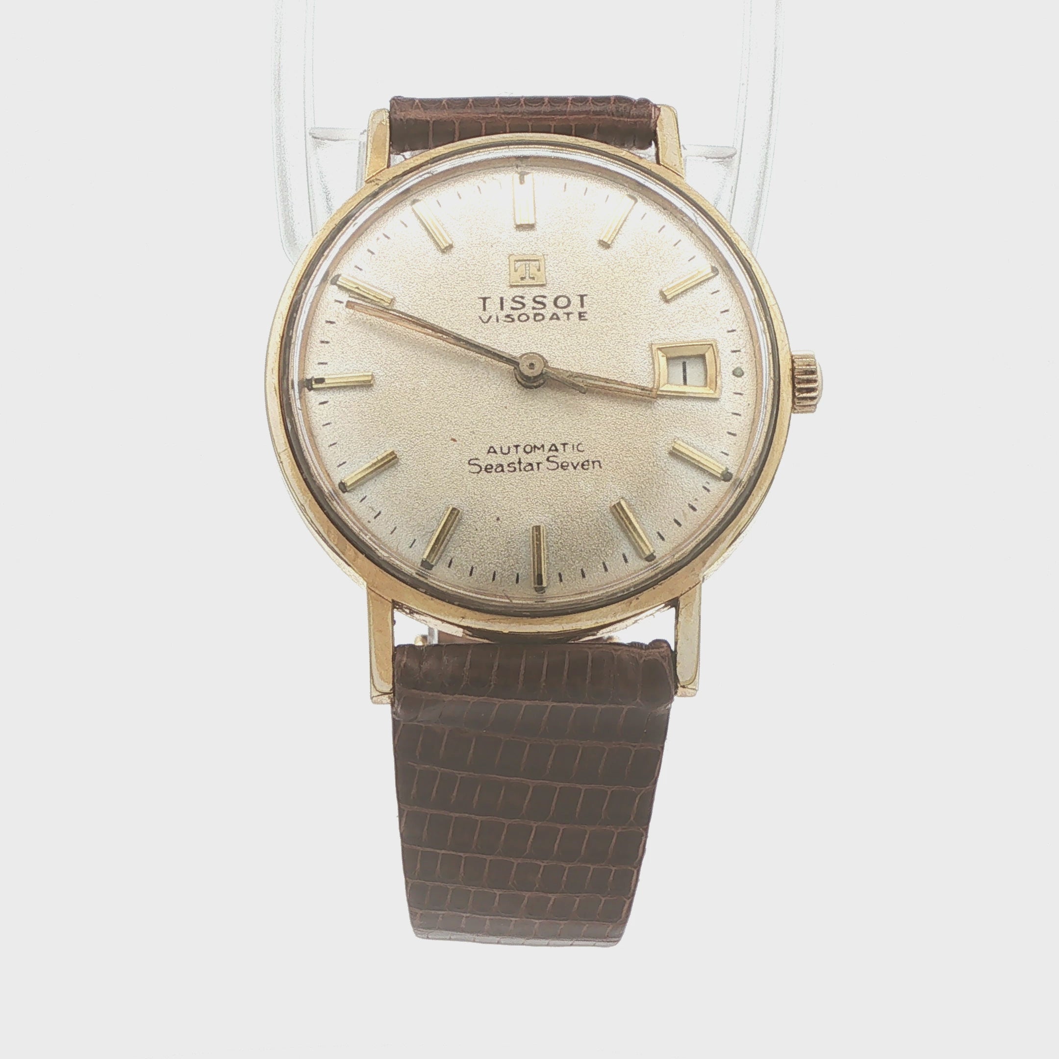 Vintage Circa 1960s Tissot Visodate Seastar Seven Automatic Gold-Filled 33mm Estate Watch