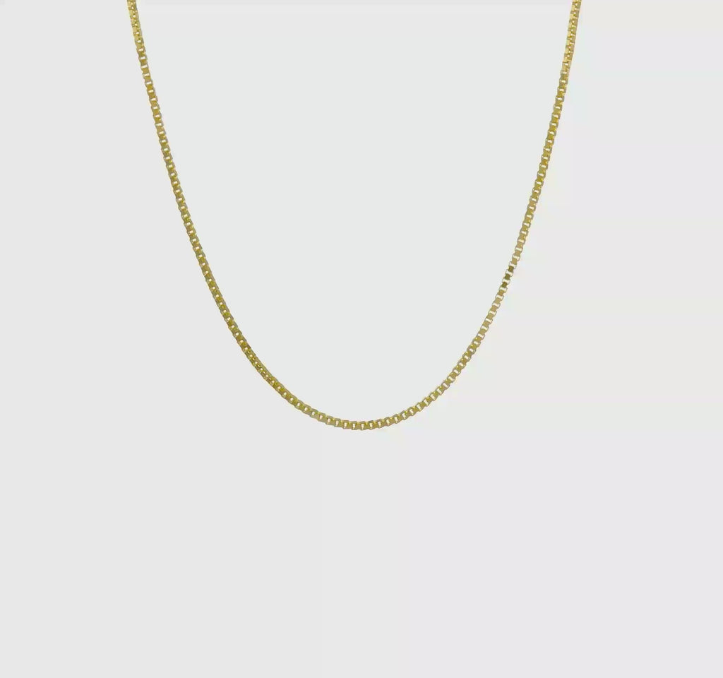 New 14K Yellow Gold 20" Solid Box Chain Necklace 1.5mm – Unisex