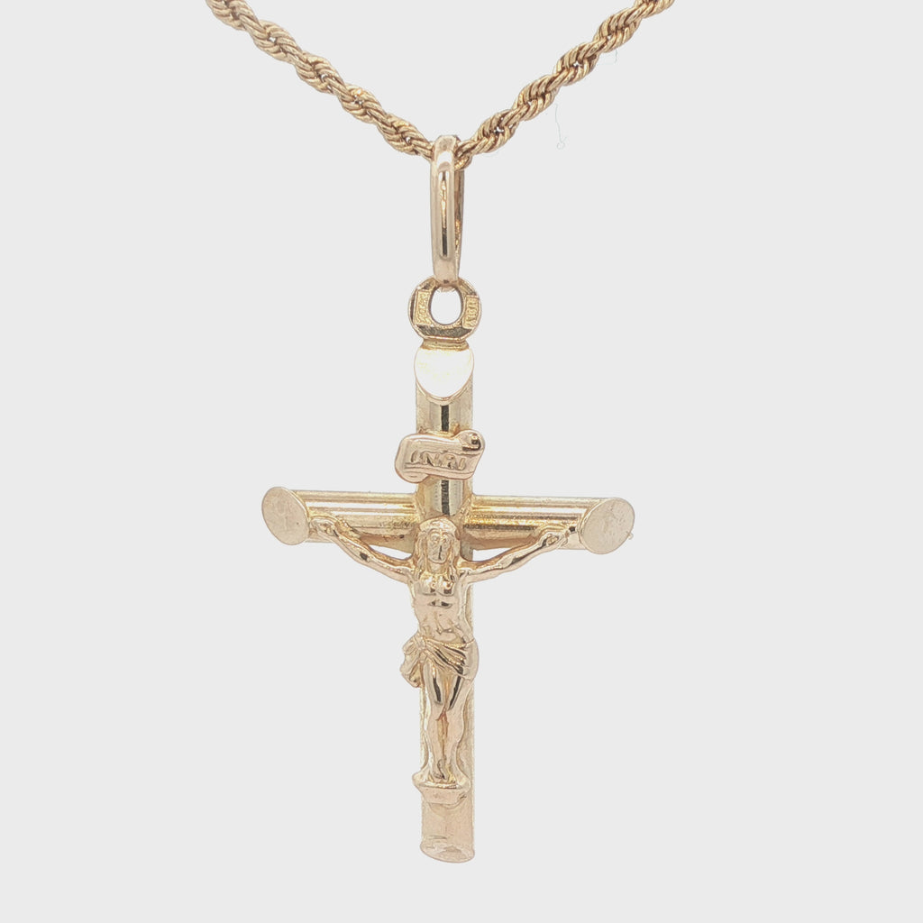 Estate 14K Yellow Gold Crucifix Cross Pendant – Contemporary Era (2000s–Present)