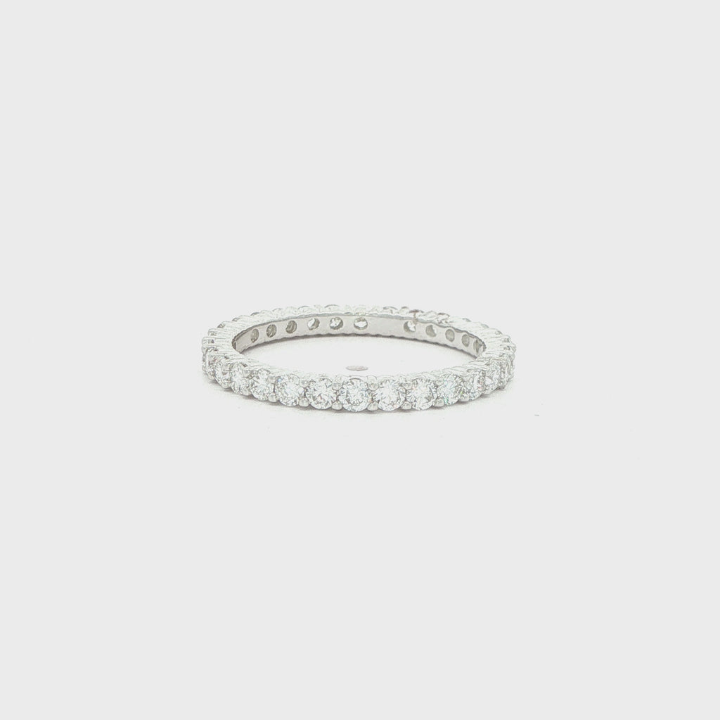 14K White Gold Lab-Grown Diamond Eternity Band – 1.00 CTW, Size 7