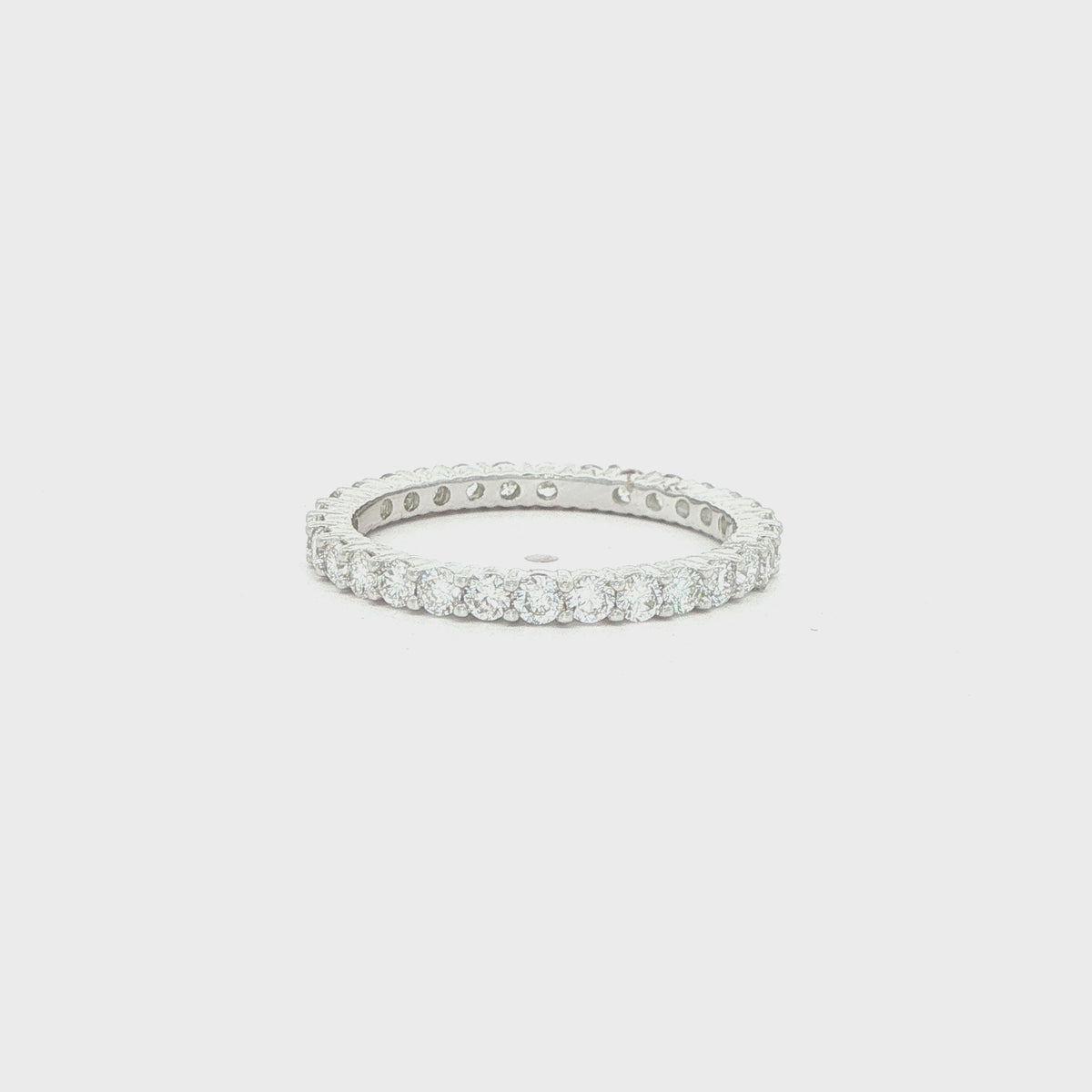14K White Gold Lab-Grown Diamond Eternity Band – 1.00 CTW, Size 7