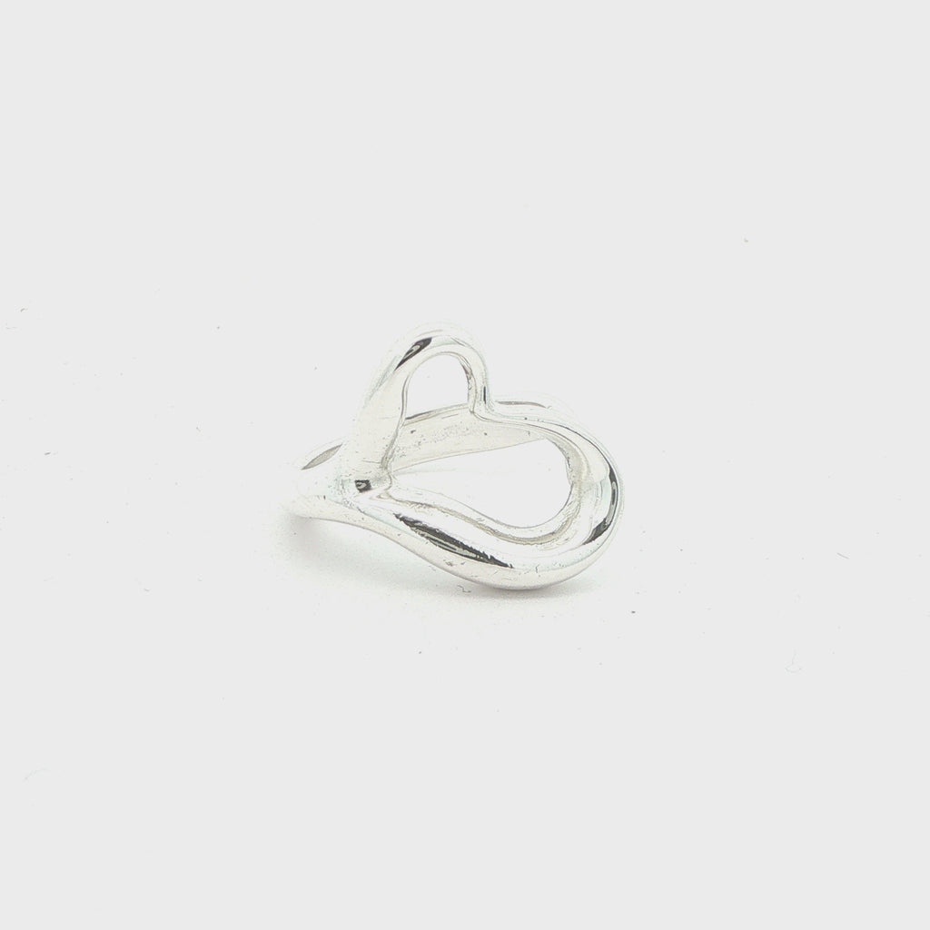 Vintage 1990s Tiffany & Co. Elsa Peretti Open Heart Sterling Silver Ring