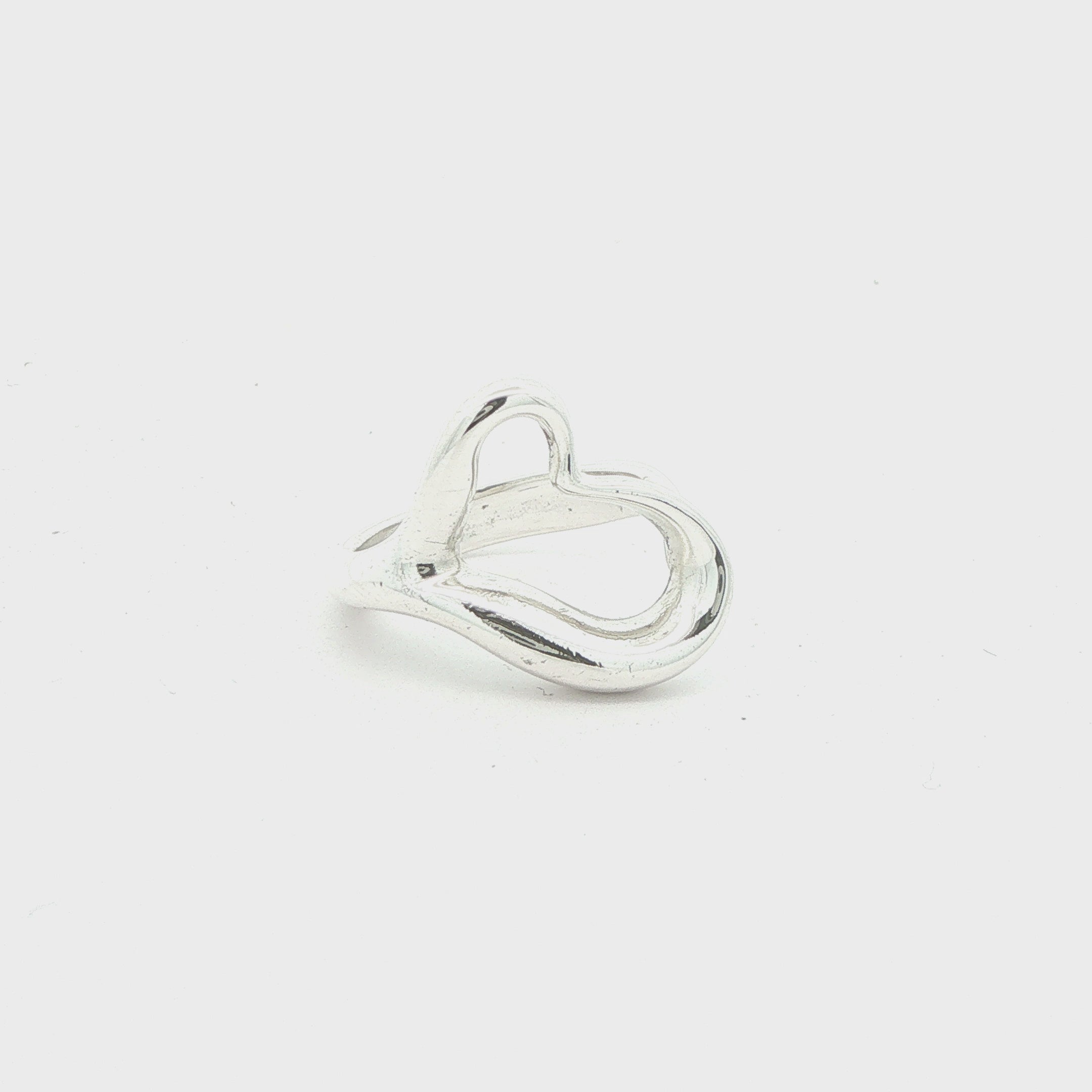 Vintage 1990s Tiffany & Co. Elsa Peretti Open Heart Sterling Silver Ring