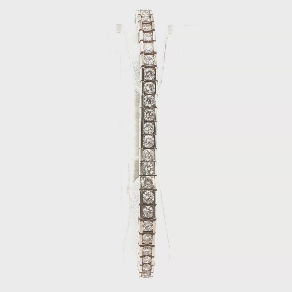 Estate 14K White Gold Natural Diamond Tennis Bracelet – Approx. 6 CTW, 6.5-Inch Wrist Fit