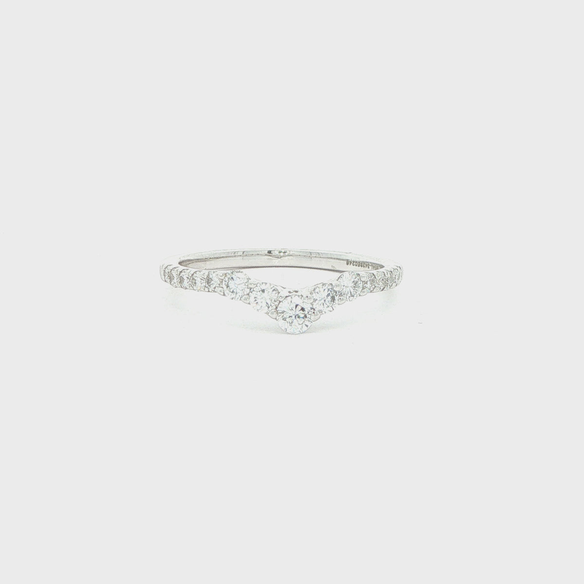 14K White Gold Lab-Grown Diamond Chevron Ring – 0.50 CTW, Size 7