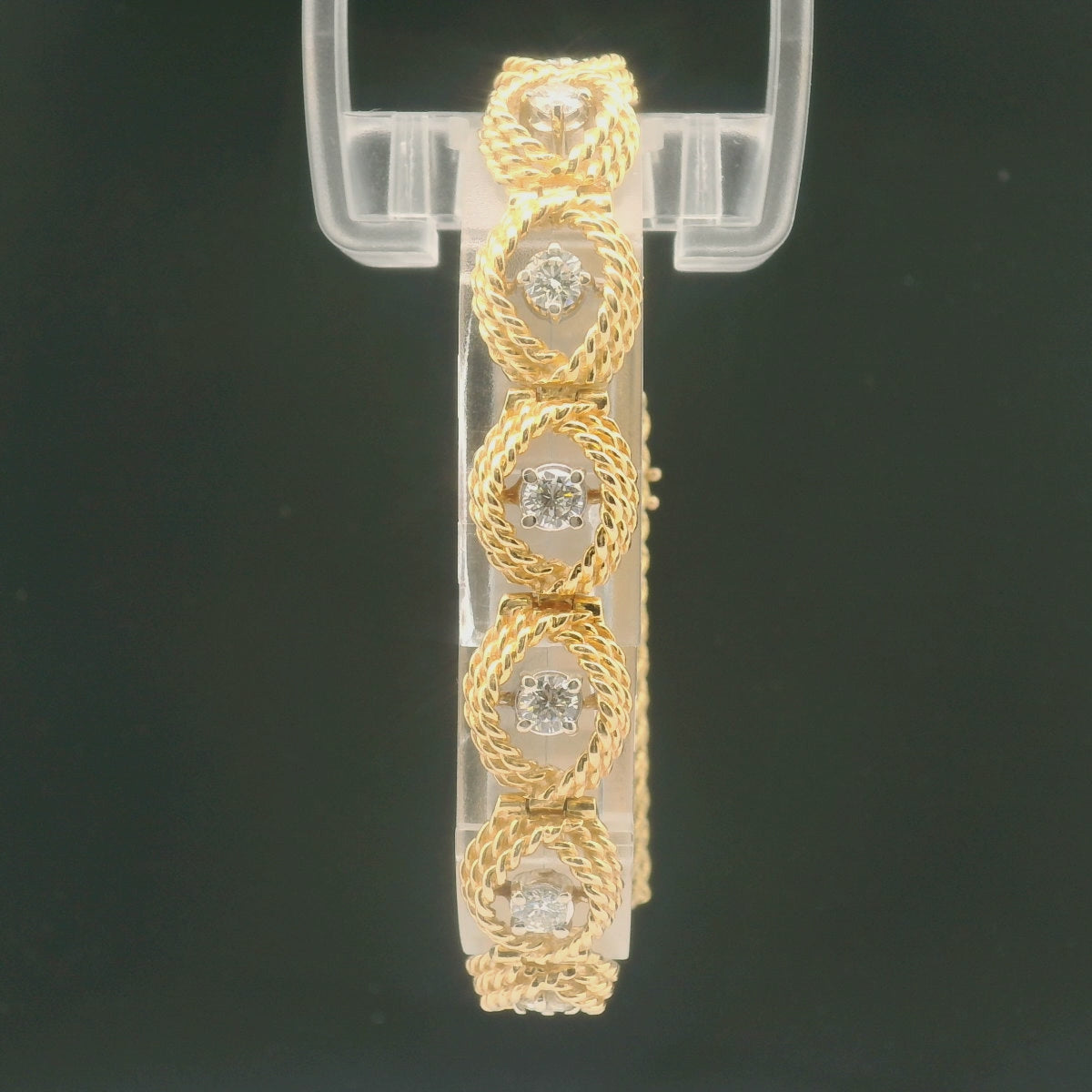 14K Gold Diamond Rope Bracelet
