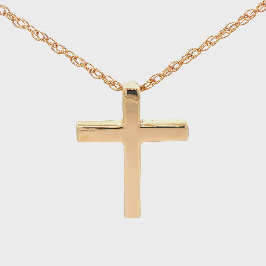 14K Yellow Gold Estate Solid Cross