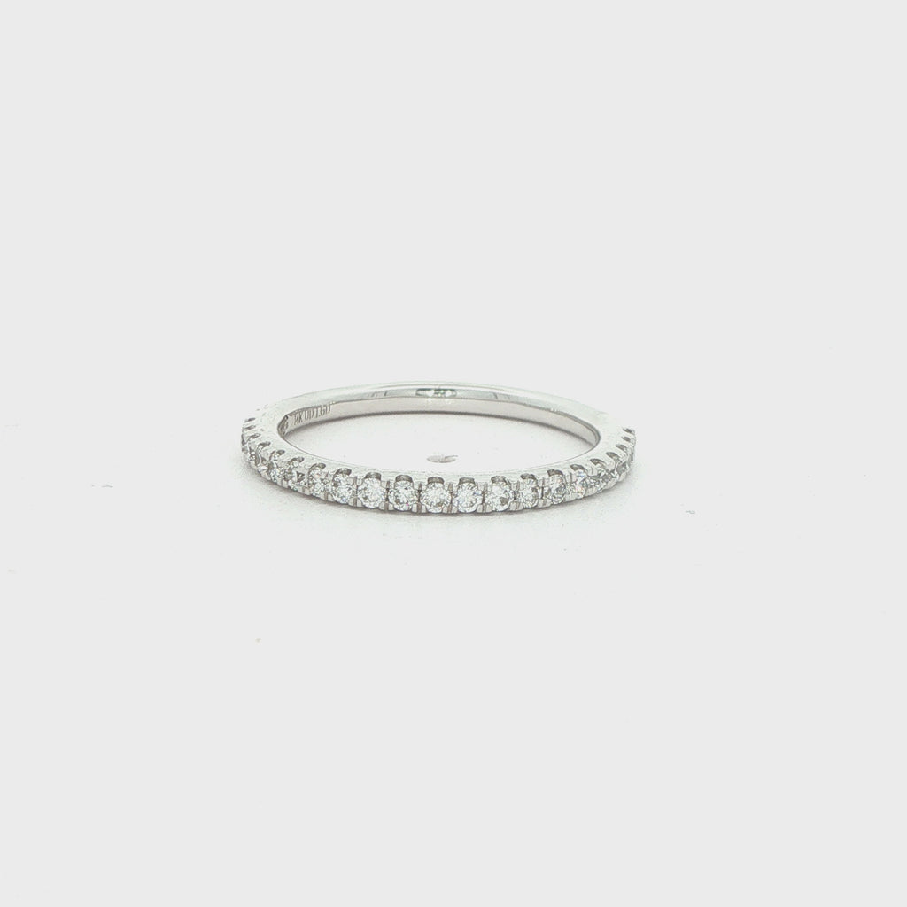 New IGI Certified 14K White Gold Lab-Grown Diamond Band – Approx. 0.325 CTW, Size 7