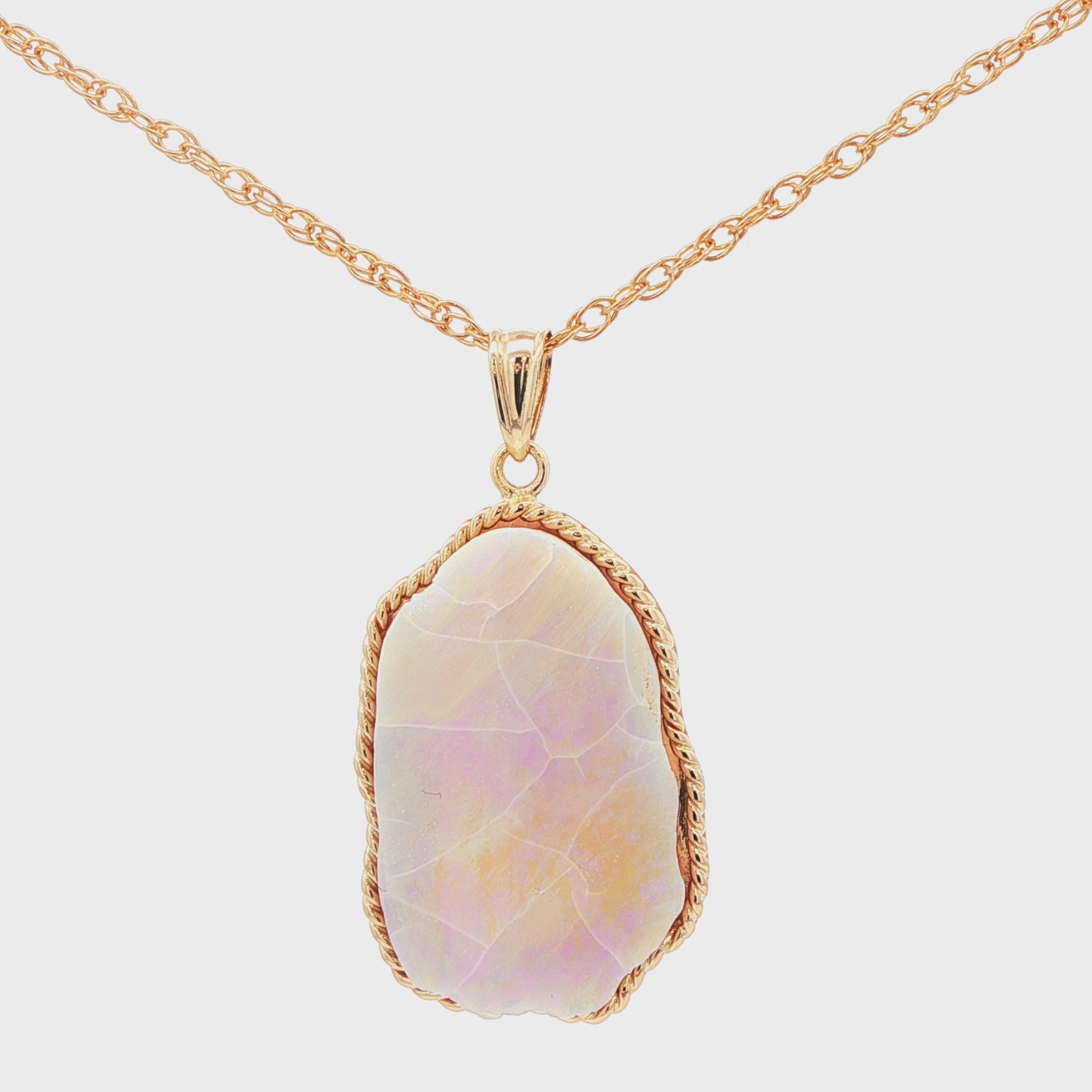 14K Opal Pendant with Gold Frame