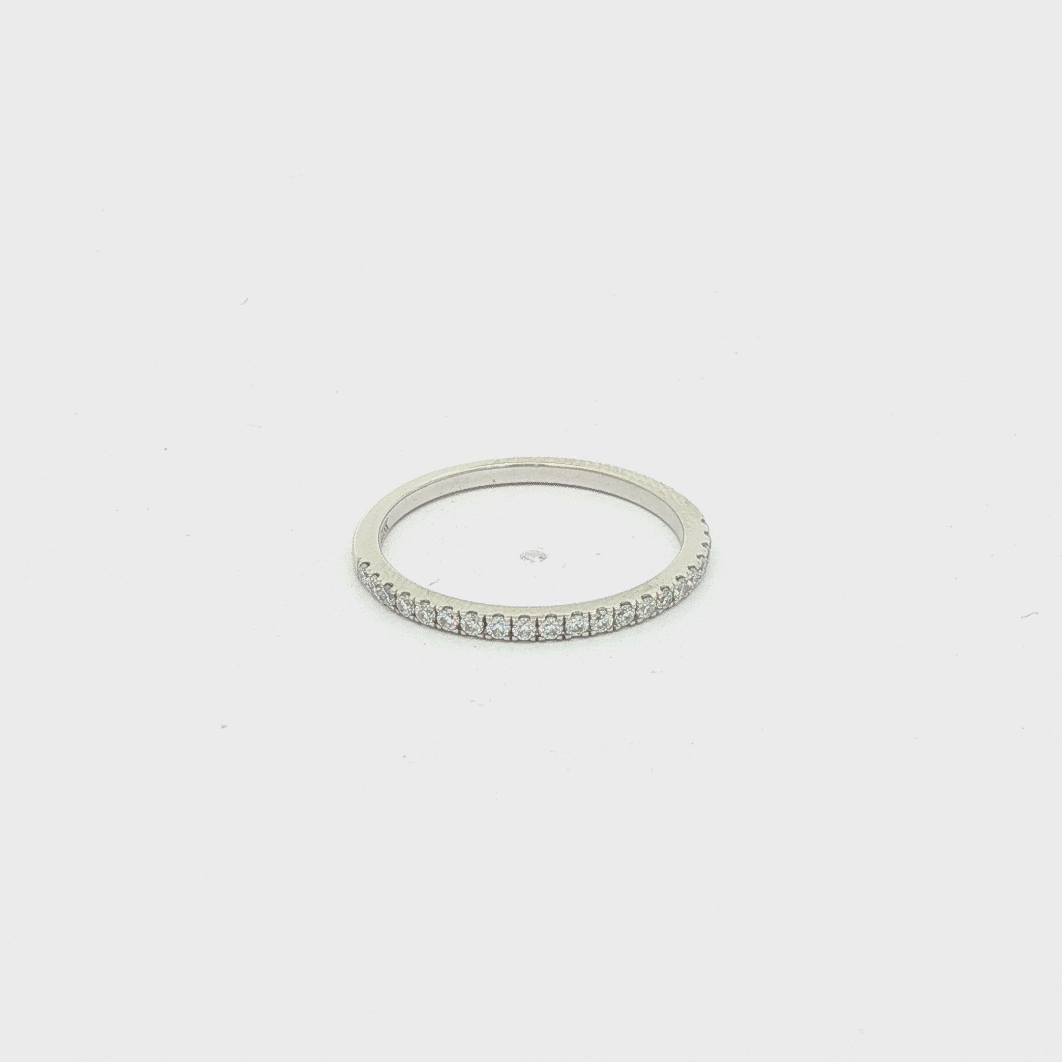 ESTATE 0.25 CTW Moissanite Half-Eternity Band in 18K White Gold - Size 7