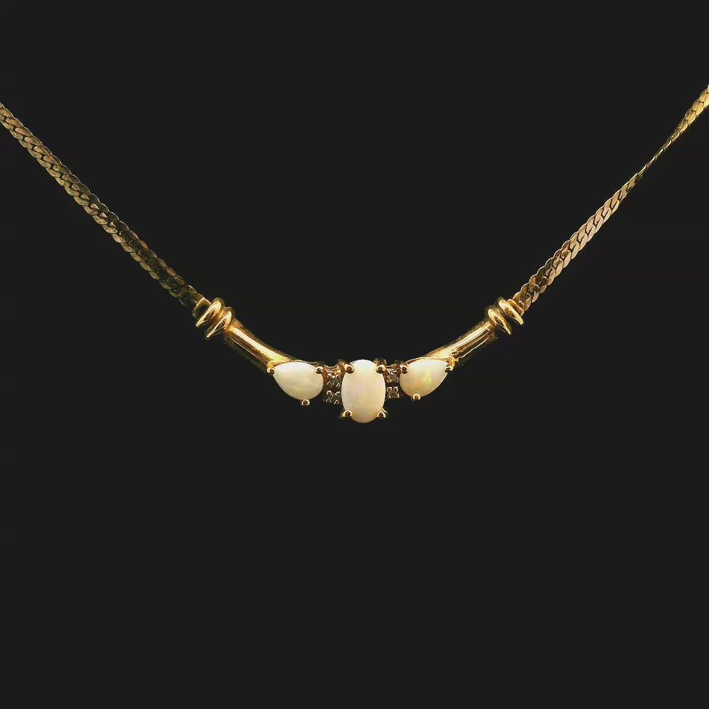 Unique Gold and Opal Necklace