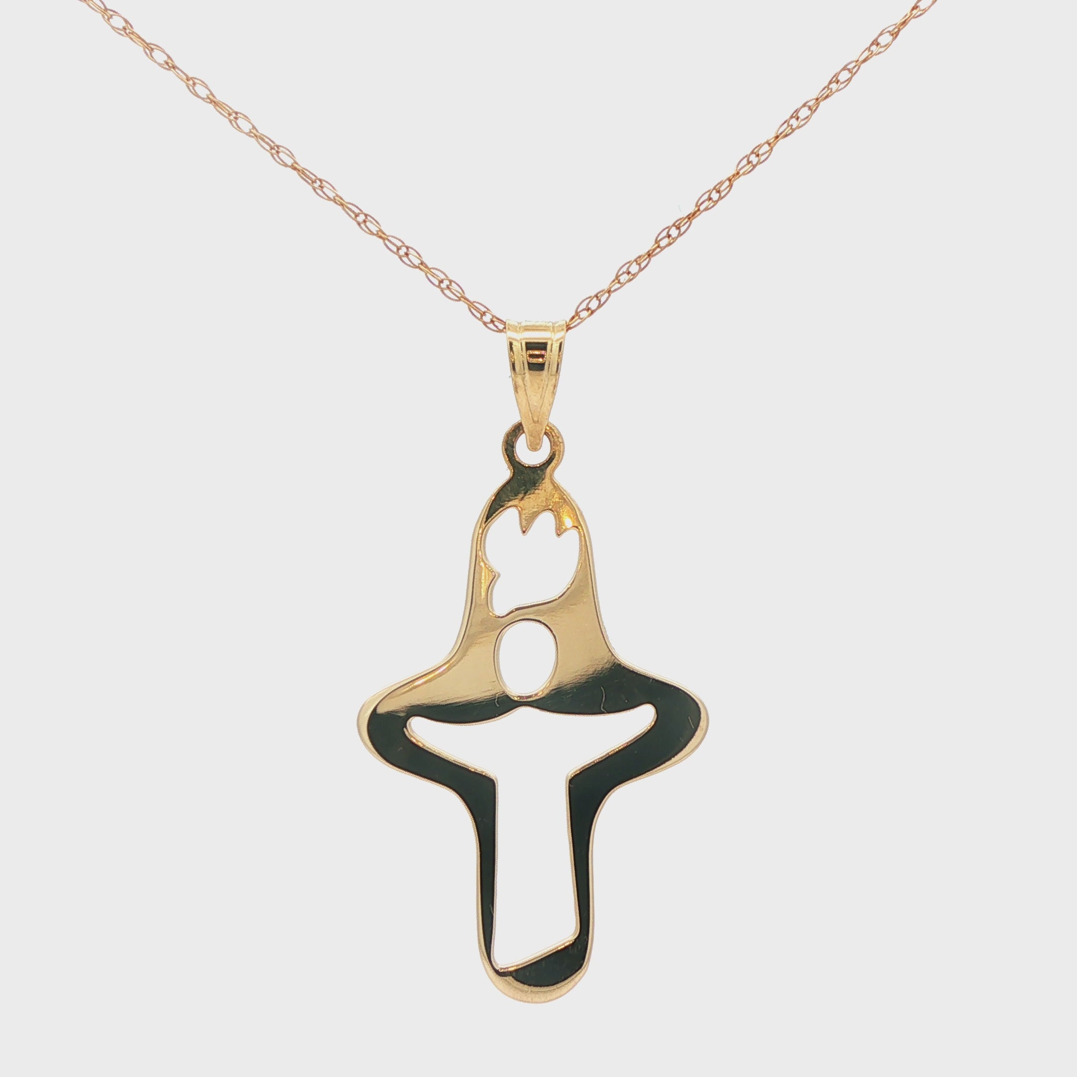 14K Gold Holy Spirit Cross Necklace