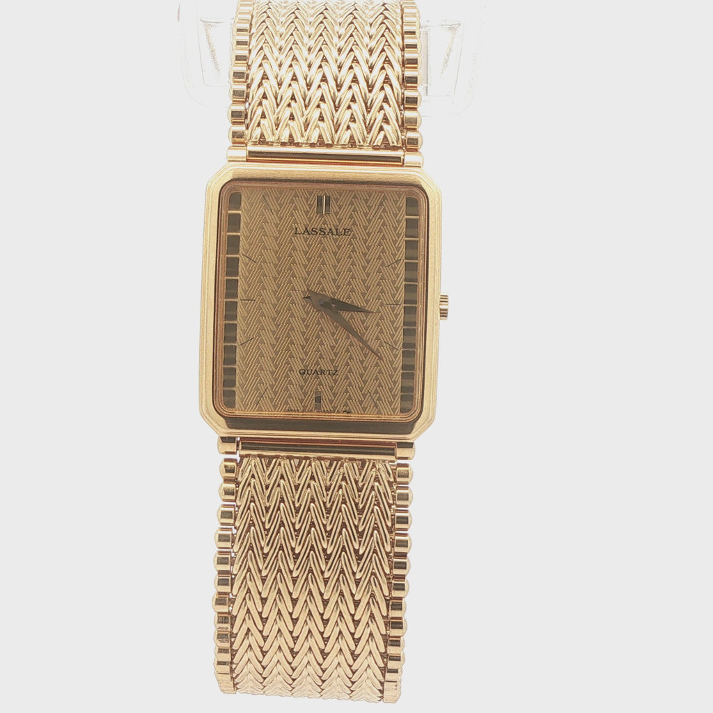 Estate Vintage Seiko Lassale 27mm Gold-Plated Woven Bracelet Watch – 1988