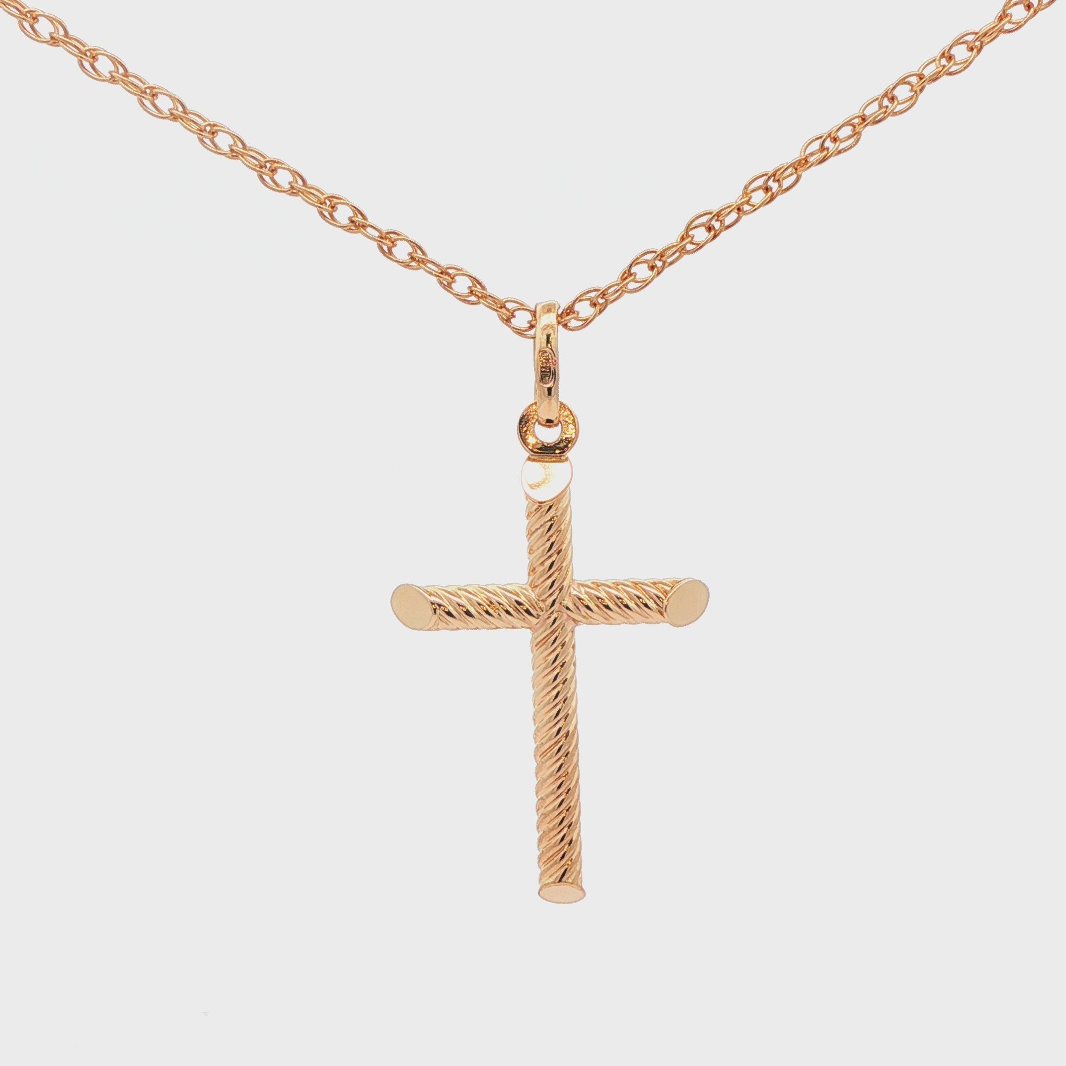 18K Yellow Gold Estate Twist Cross