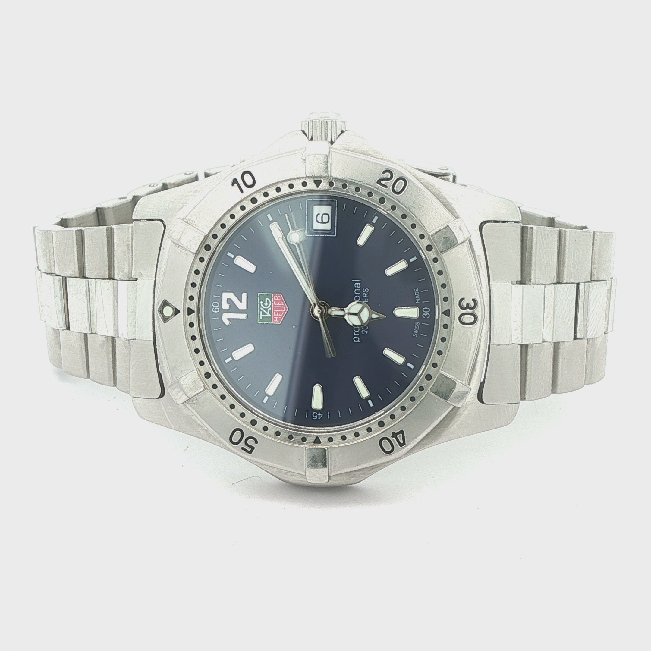 Estate TAG Heuer Professional 200M Blue Dial Quartz Watch Ref. WK1113-0 Circa 1990s