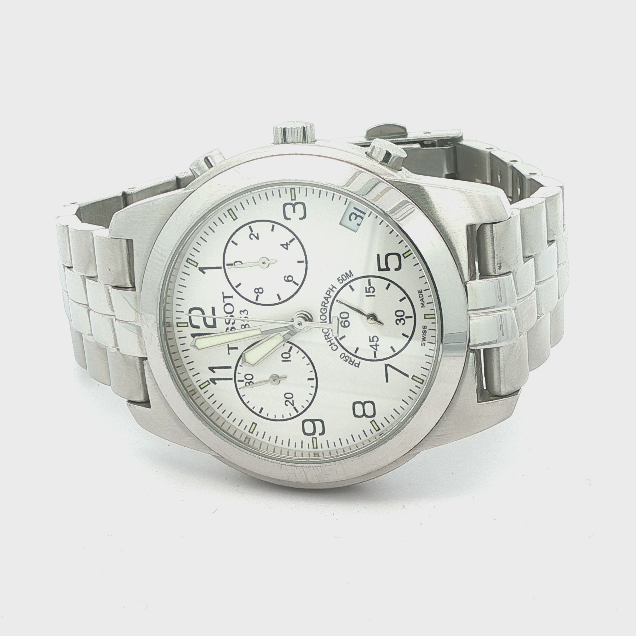 Estate Tissot PR50 Chronograph Swiss Quartz Watch Ref. J381/481 Circa Late 1990s-Early 2000s