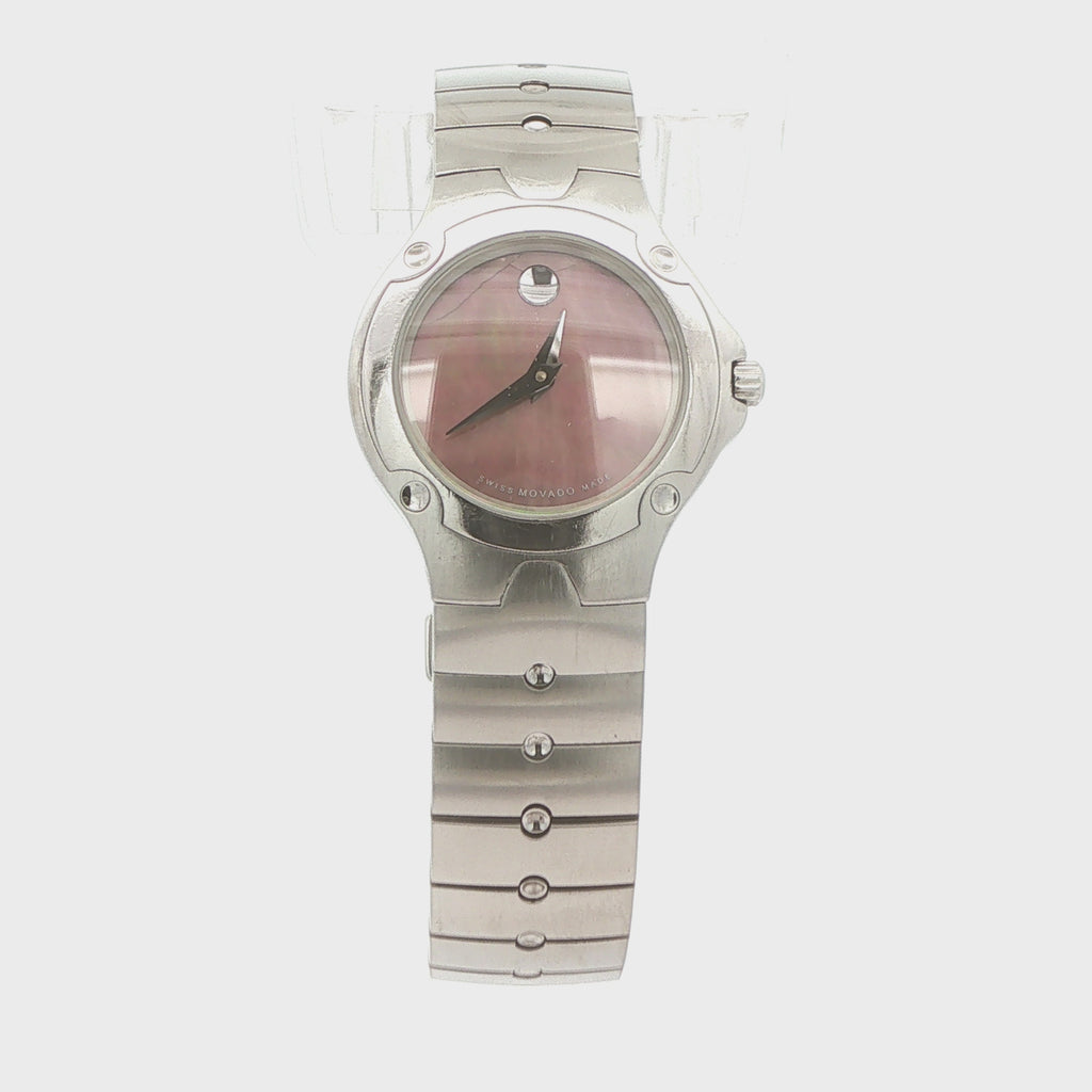 Estate Movado SE Pink Dial Stainless Steel Watch – 26mm